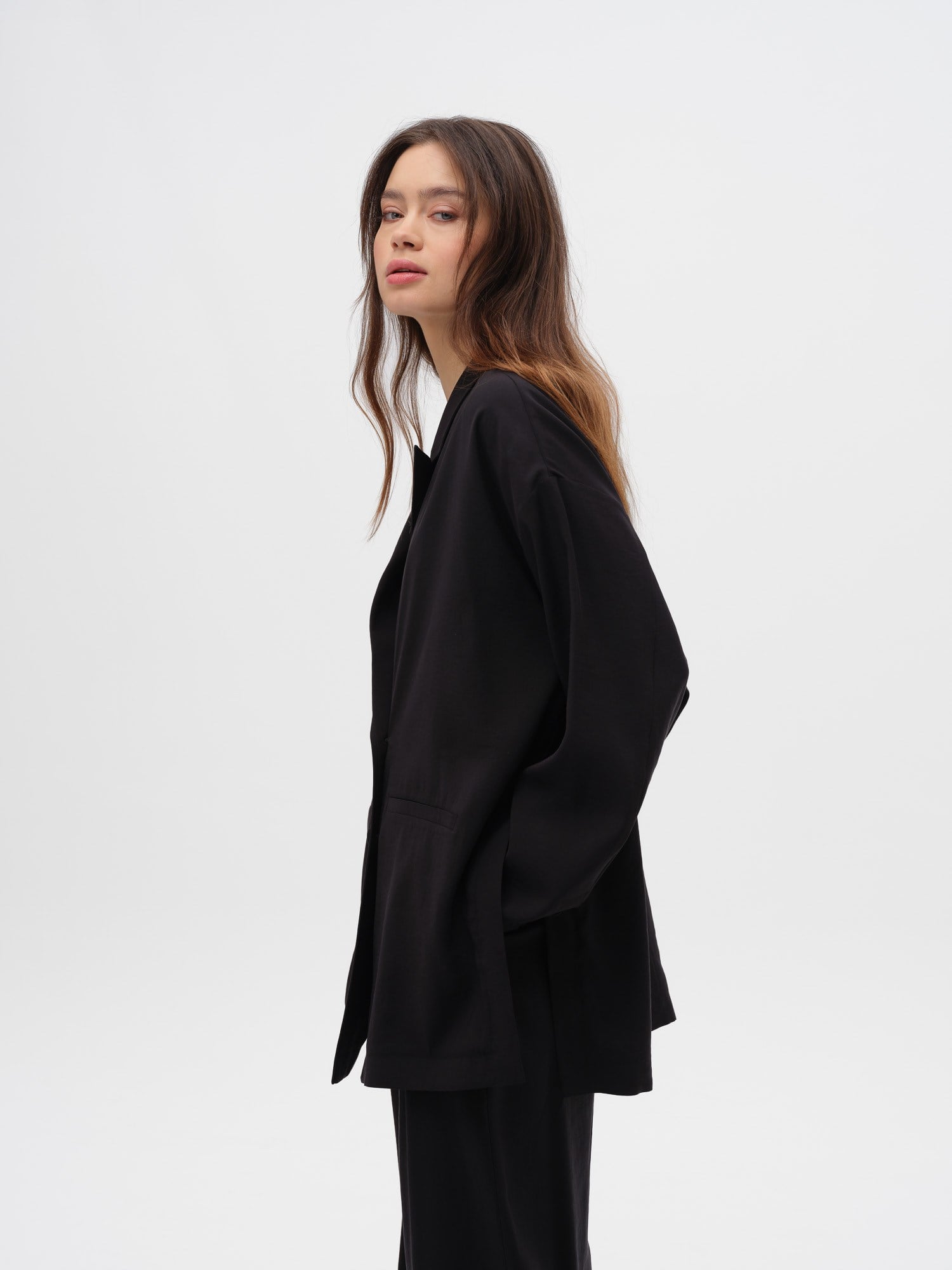 Piarbi Oversize Kruvaze Ceket - Mikro Modal & Tencel Dökümlü Form