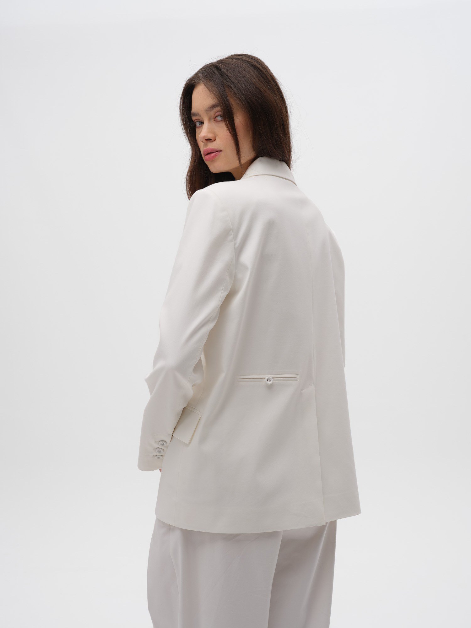 Piarbi Pamuk & Modal Karışımlı Ceket - Off White Clean Look Regular Fit