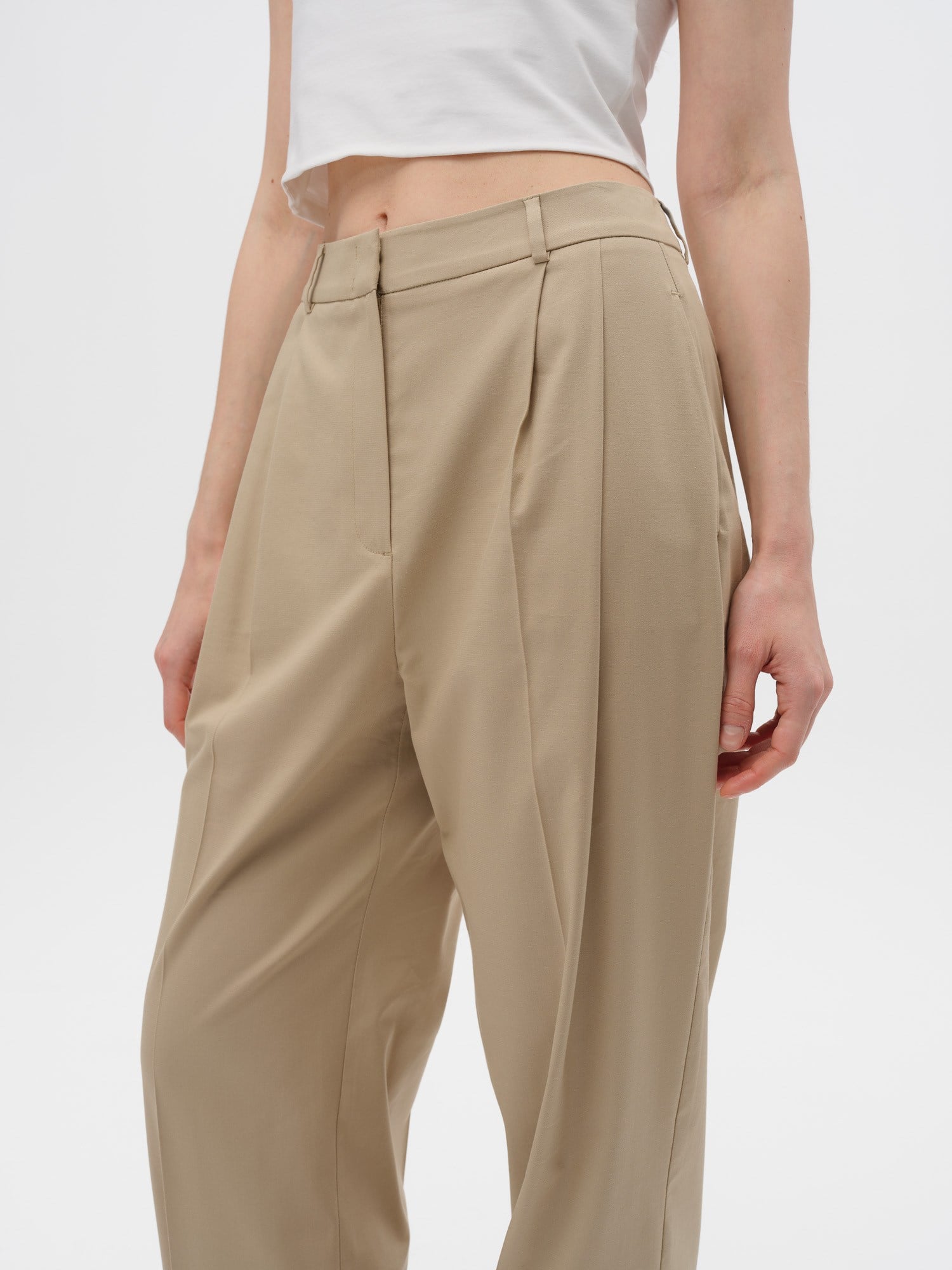 Piarbi Regular Fit Minimal Tasarım Pantolon - Toz Pembe & Gölge Pamuk Modal Karışımlı Premium Pantolon Koleksiyonu