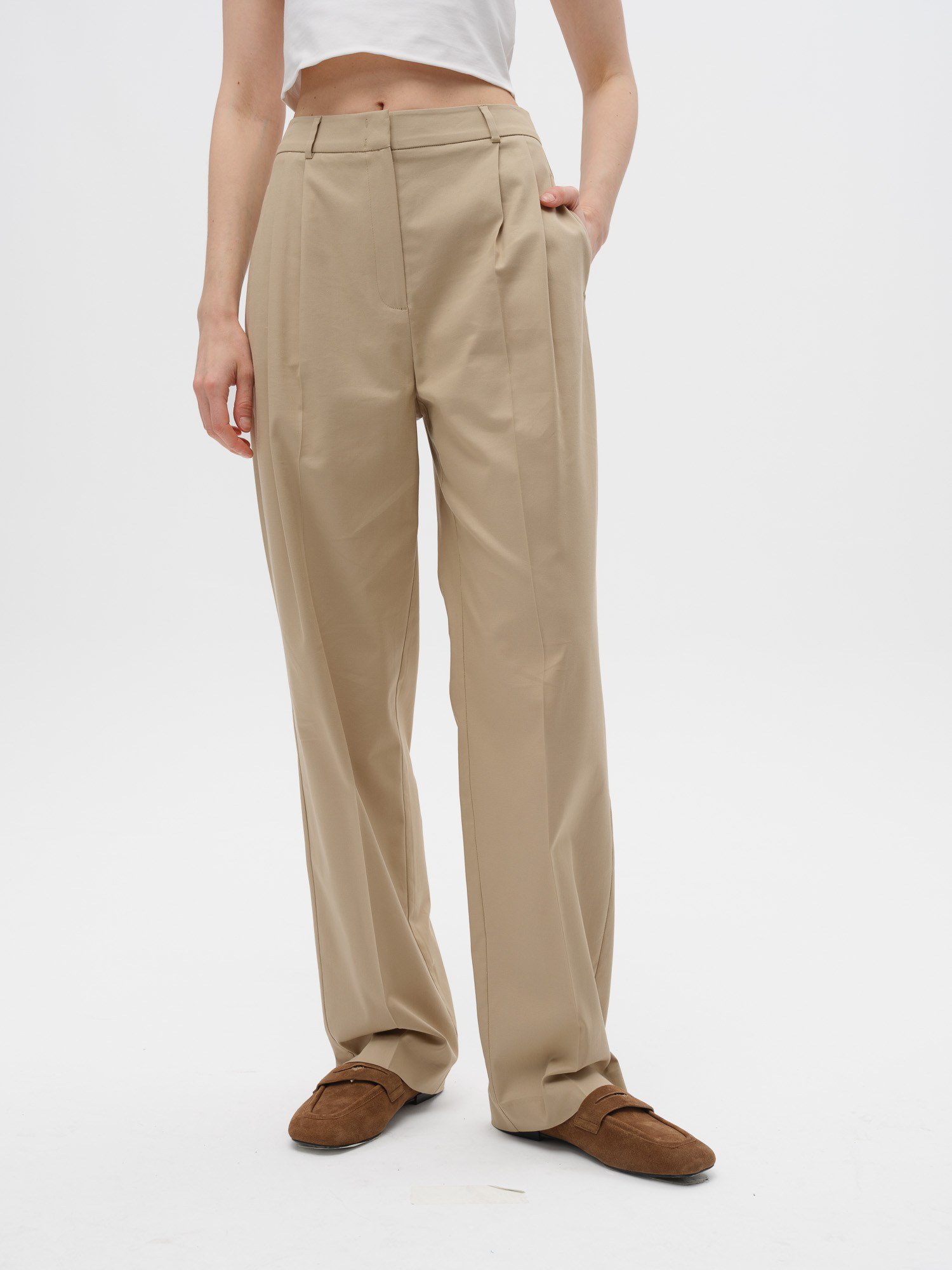 Piarbi Regular Fit Minimal Tasarım Pantolon - Toz Pembe & Gölge Pamuk Modal Karışımlı Premium Pantolon Koleksiyonu