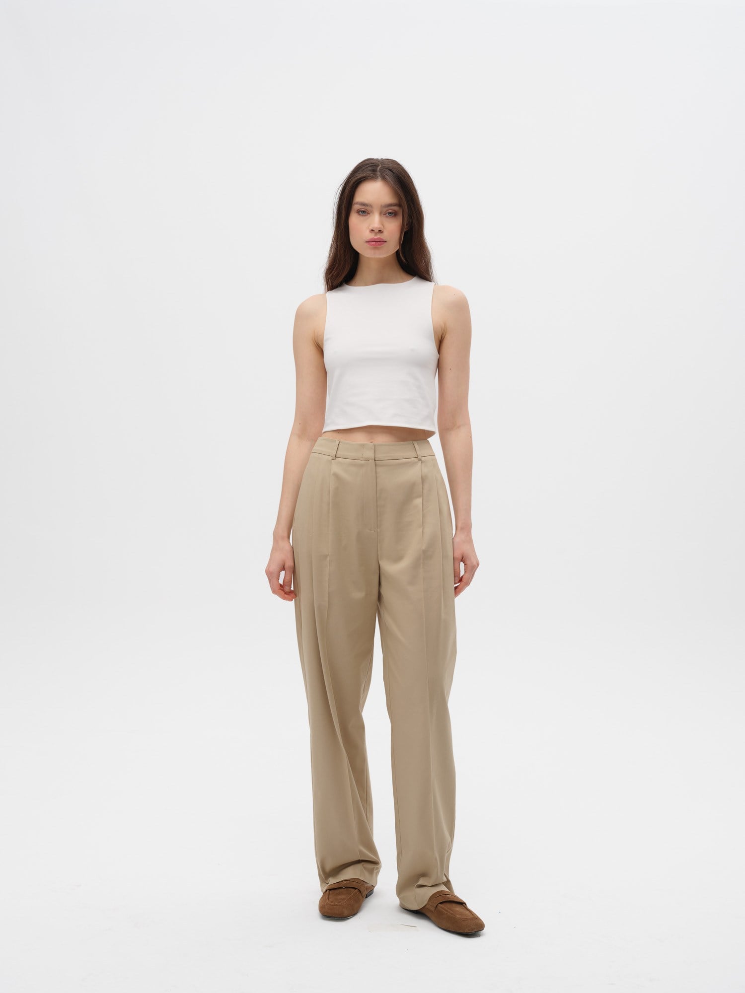 Piarbi Regular Fit Minimal Tasarım Pantolon - Toz Pembe & Gölge Pamuk Modal Karışımlı Premium Pantolon Koleksiyonu