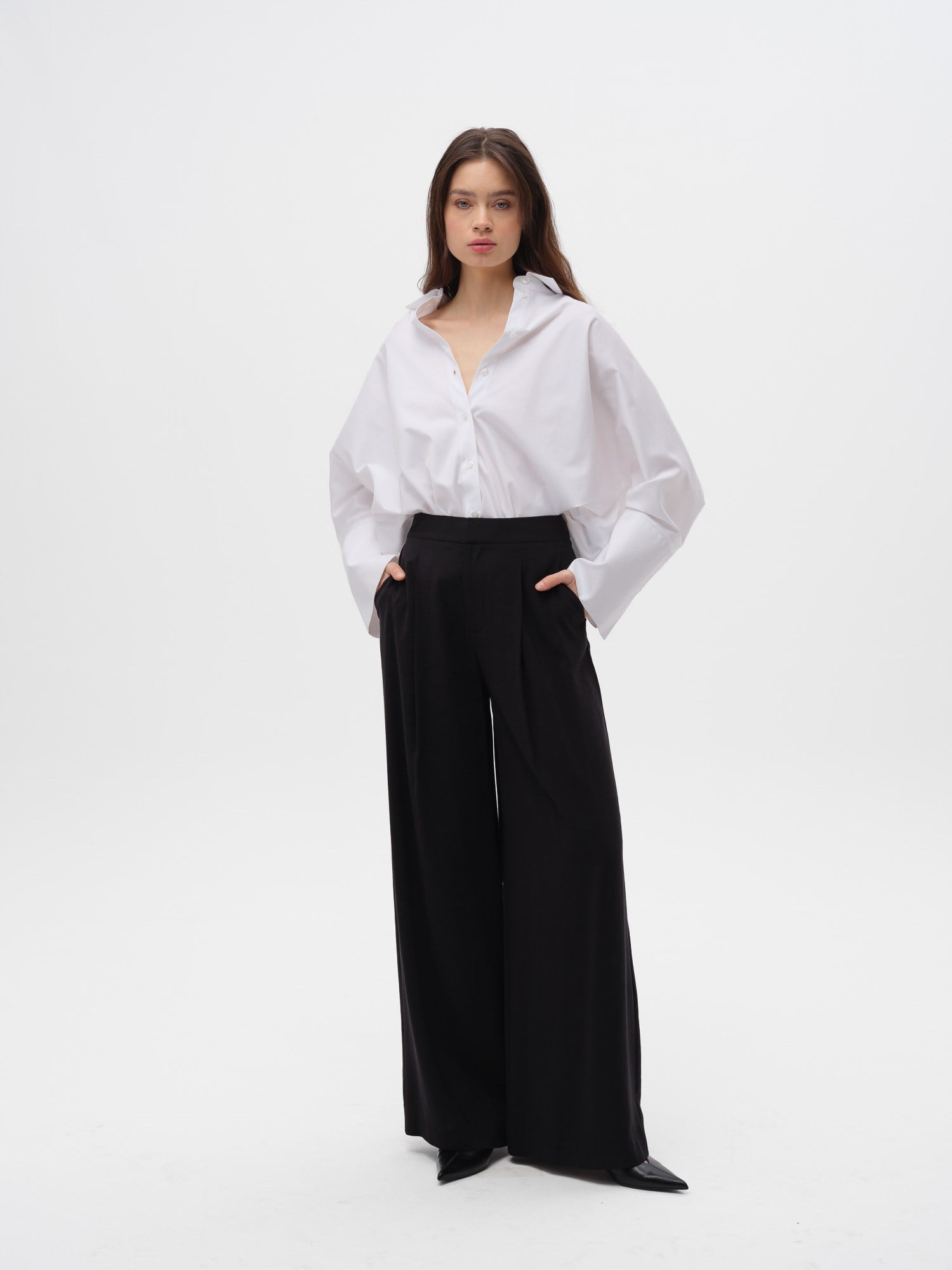 Piarbi Yüksek Bel Dökümlü Rahat Kesim Pantolon - Mikro Modal & Tencel Karışımlı Premium Tasarım
