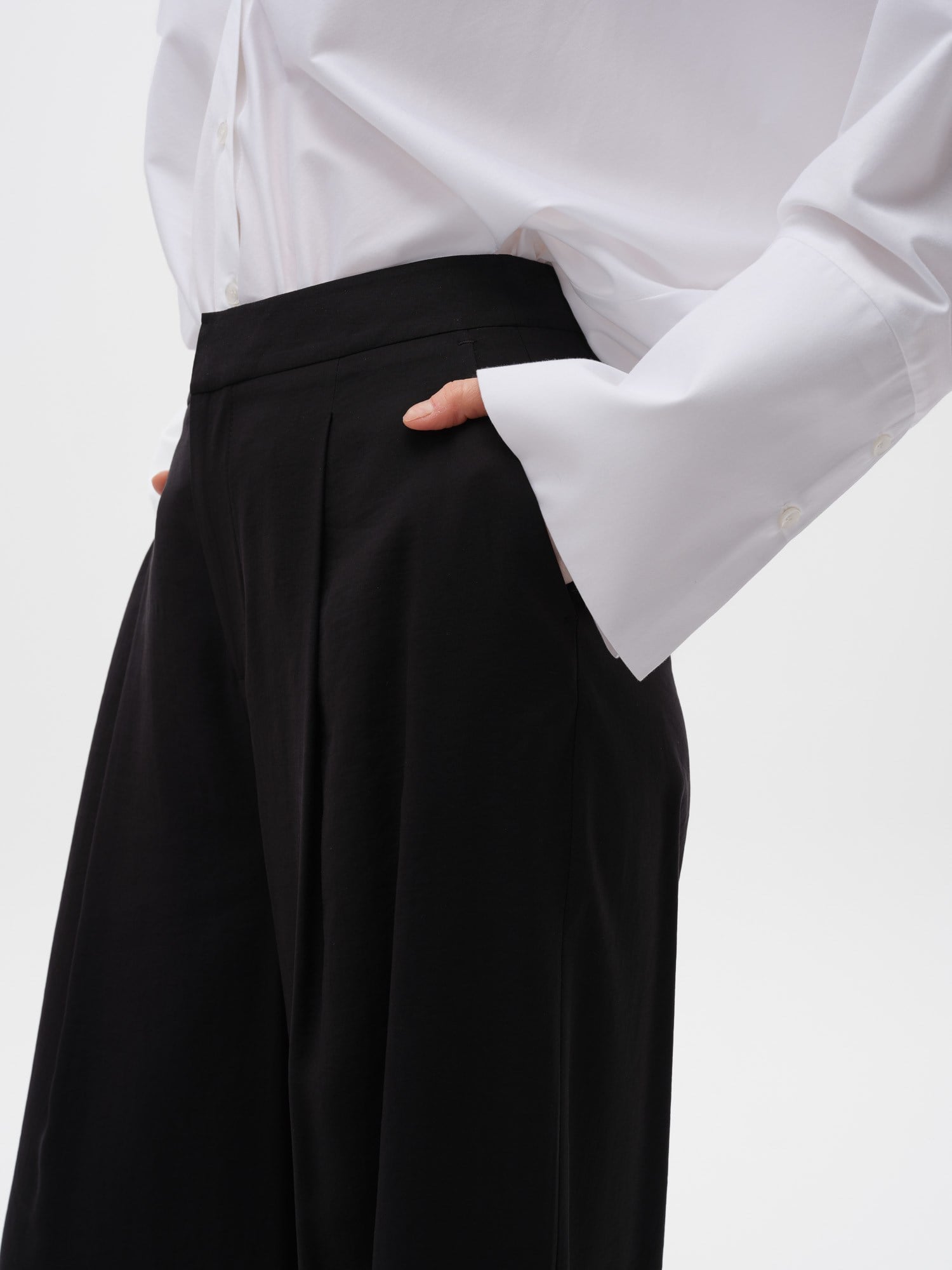 Piarbi Yüksek Bel Dökümlü Rahat Kesim Pantolon - Mikro Modal & Tencel Karışımlı Premium Tasarım
