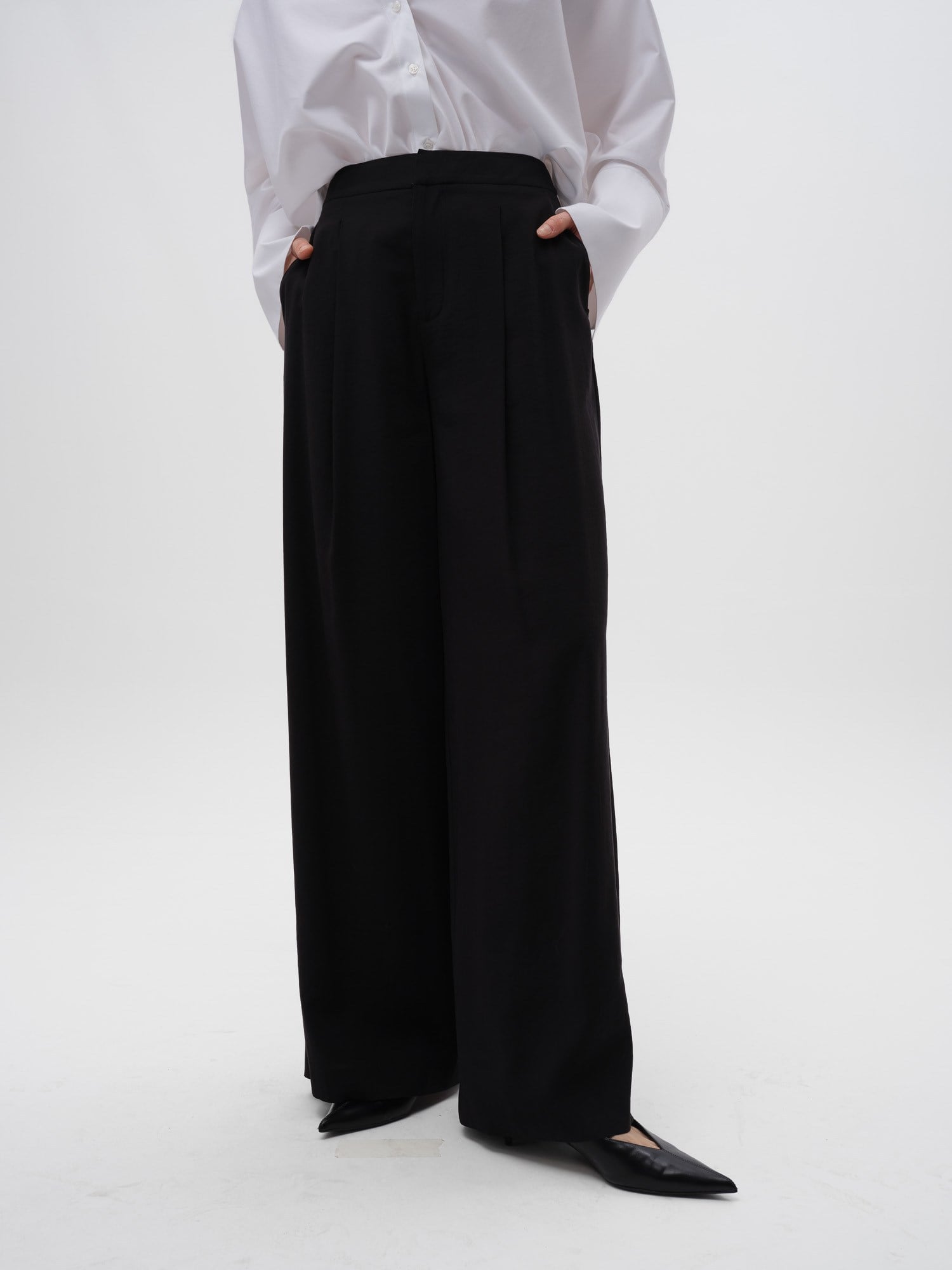Piarbi Yüksek Bel Dökümlü Rahat Kesim Pantolon - Mikro Modal & Tencel Karışımlı Premium Tasarım