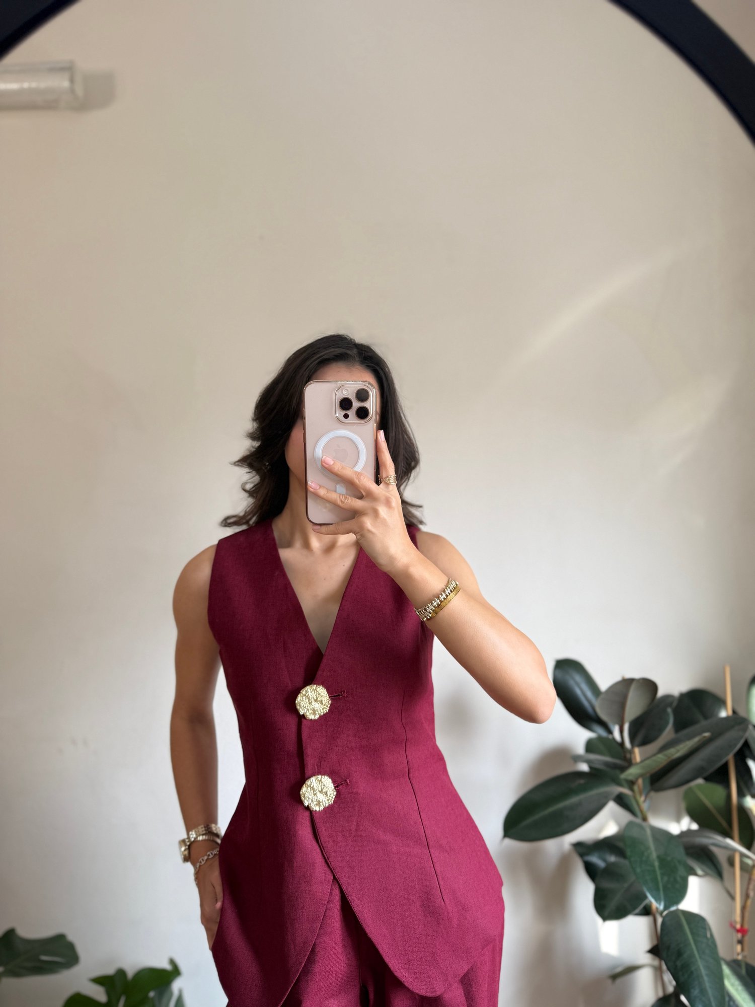 Bordo Gold Detaylı Takım 
