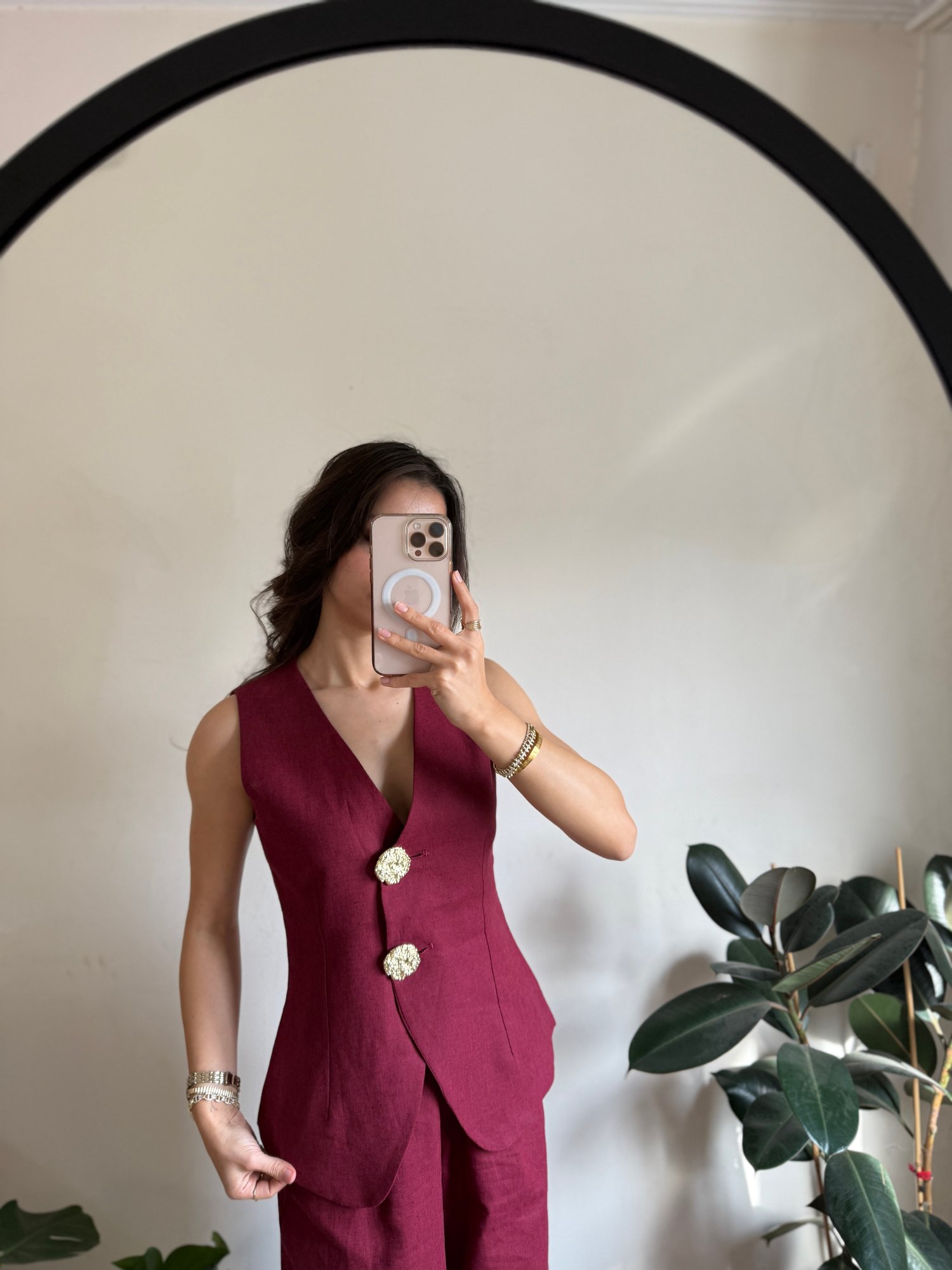Bordo Gold Detaylı Takım 