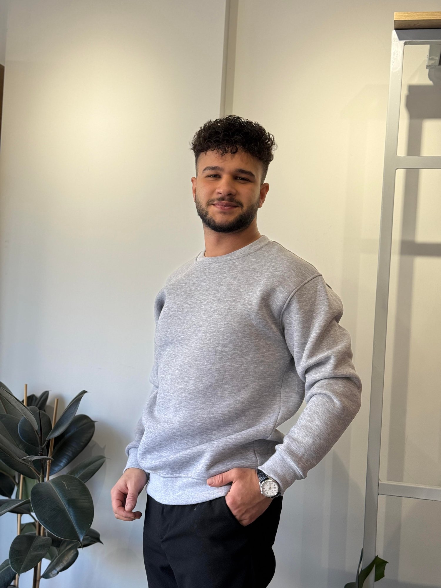 Gri Şardonlu Sweat 