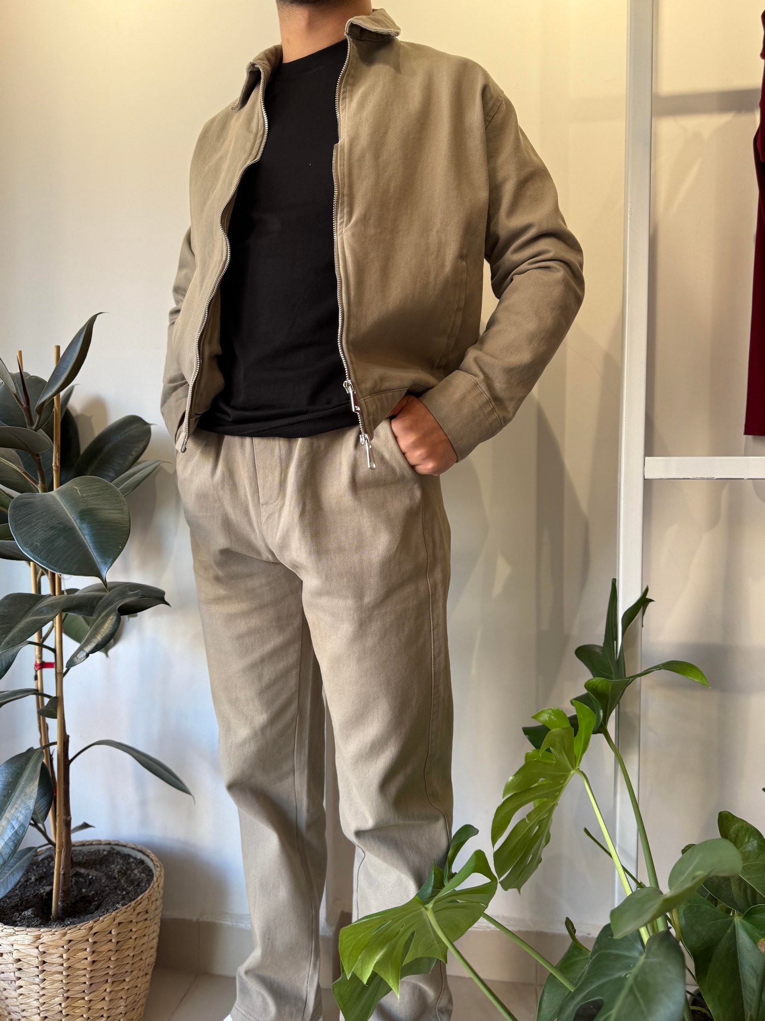 HAKİ YEŞİL KOT CEKET PANTOLON TAKIM 