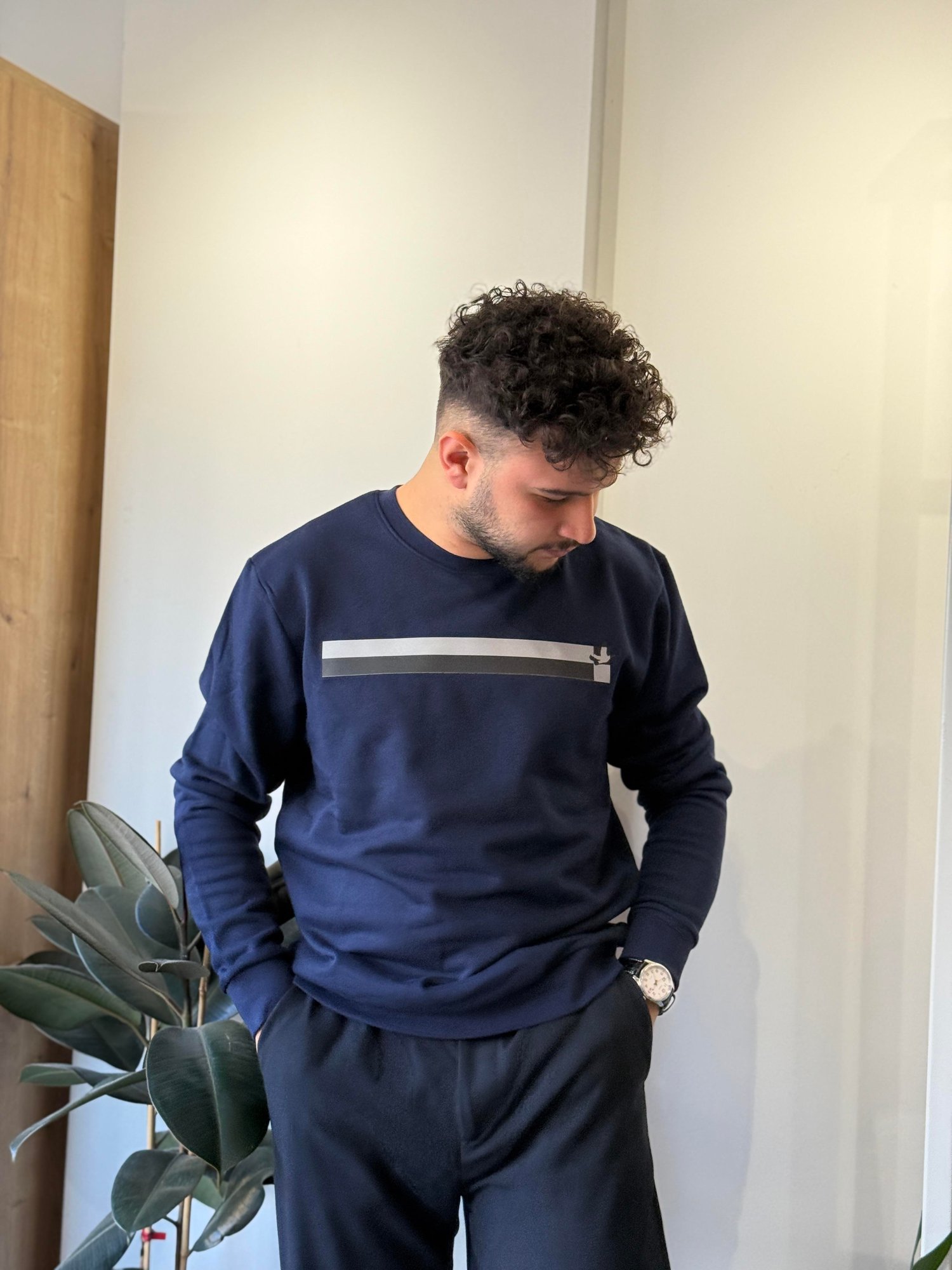 LACİVERT B*YMEN BASKILI SWEATSHIRT