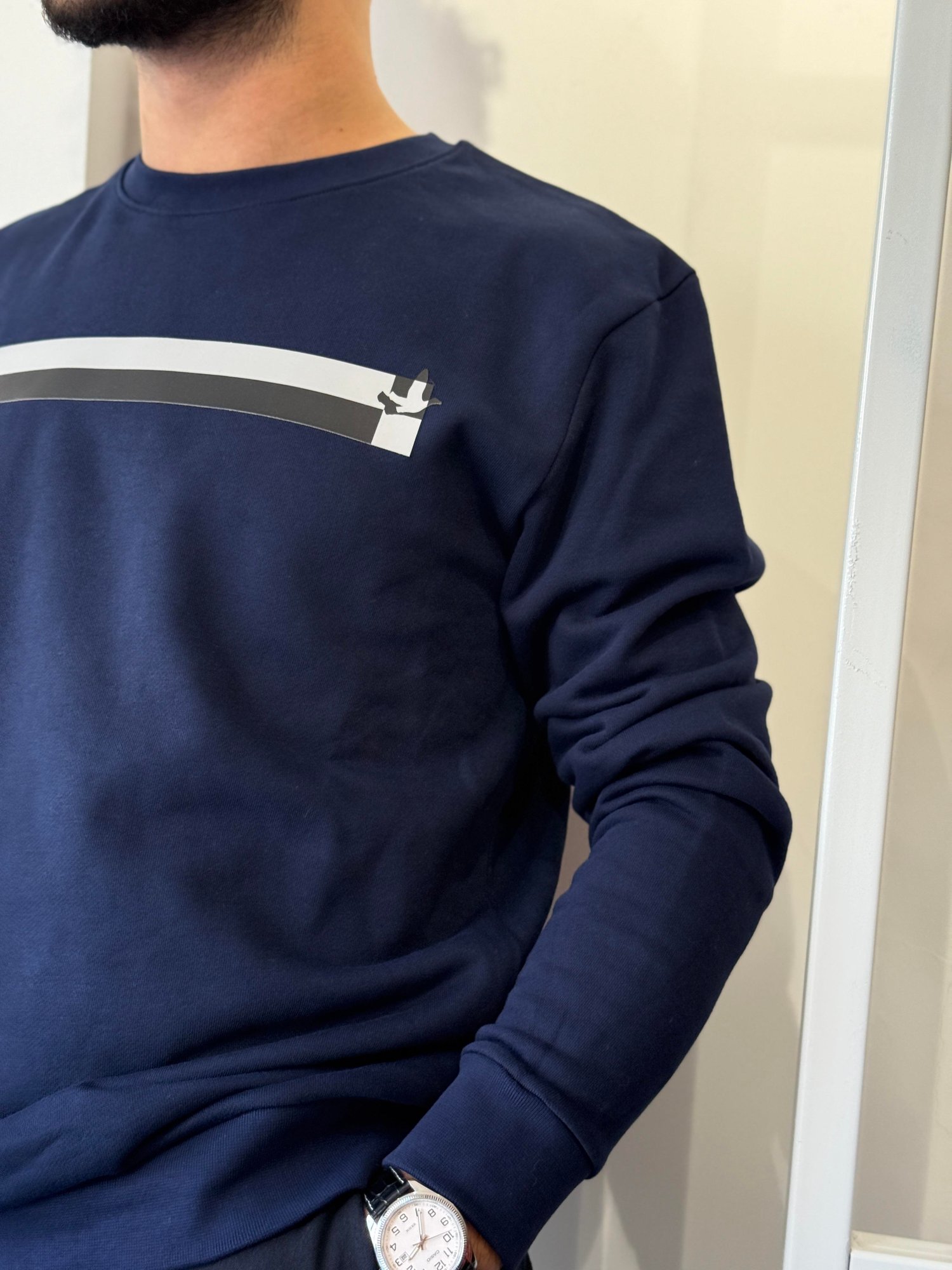 LACİVERT B*YMEN BASKILI SWEATSHIRT