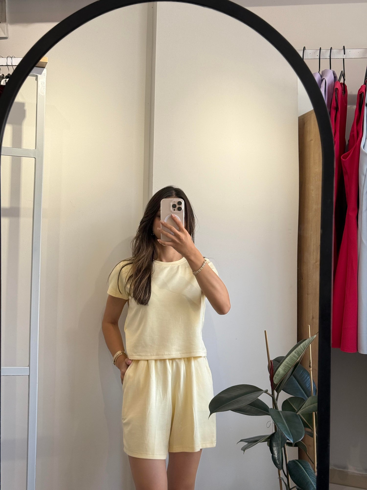 SARI OYSHO KUMAŞ ŞORT/TSHIRT TAKIM