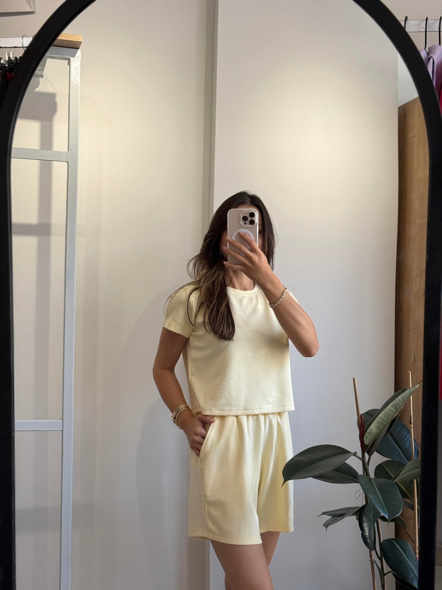 SARI OYSHO KUMAŞ ŞORT/TSHIRT TAKIM