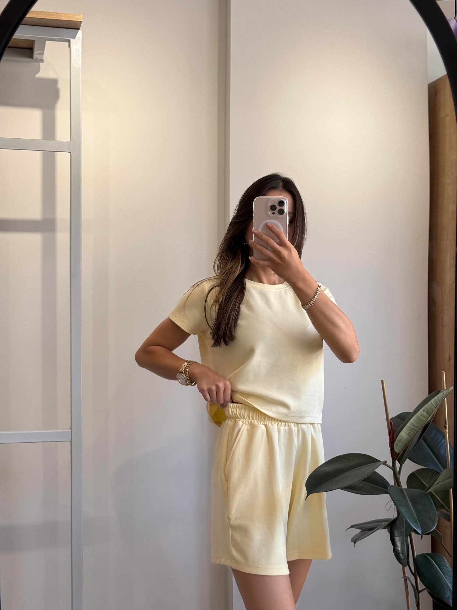 SARI OYSHO KUMAŞ ŞORT/TSHIRT TAKIM