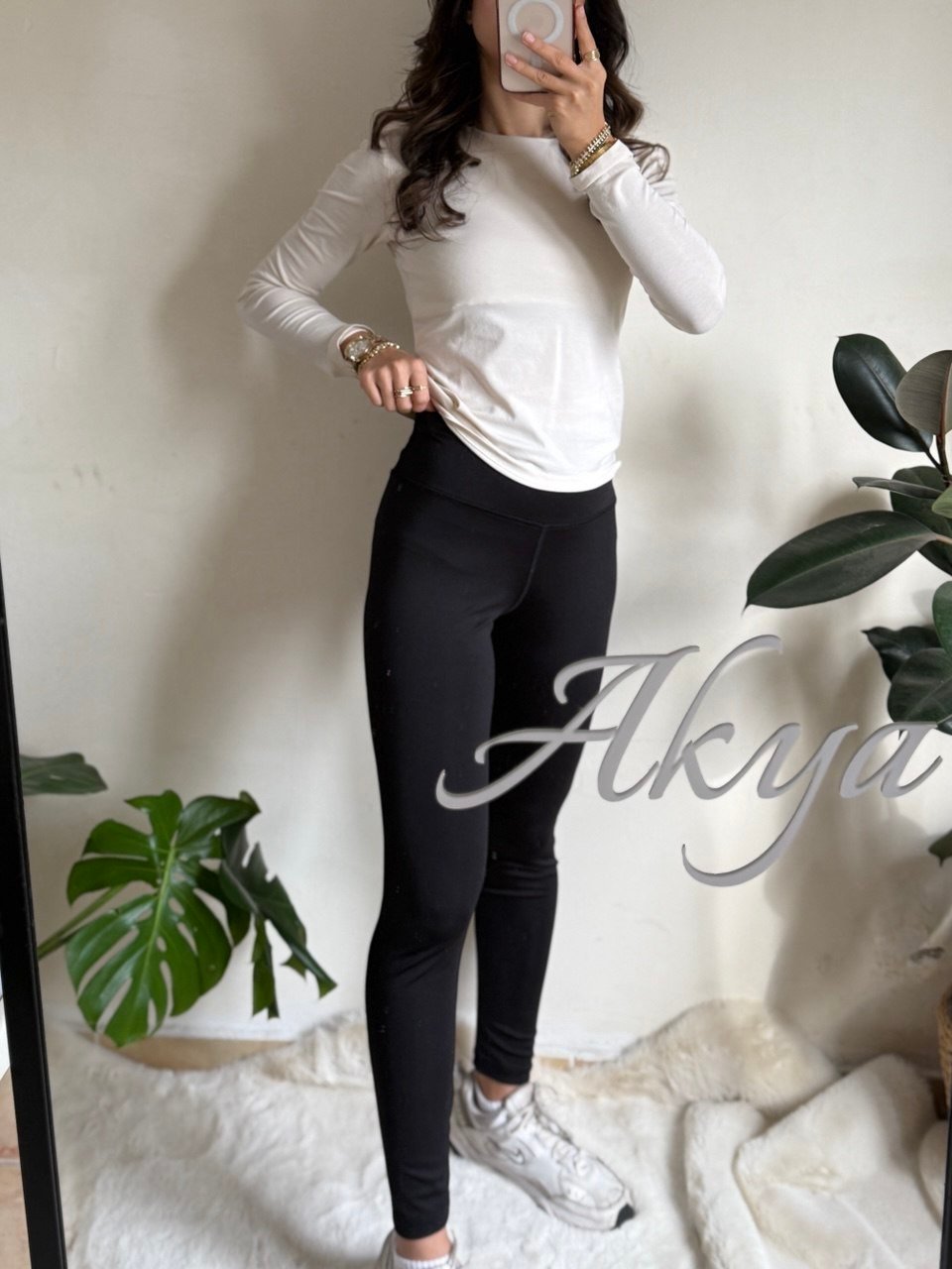 Siyah Marka Model Baskılı Tayt 