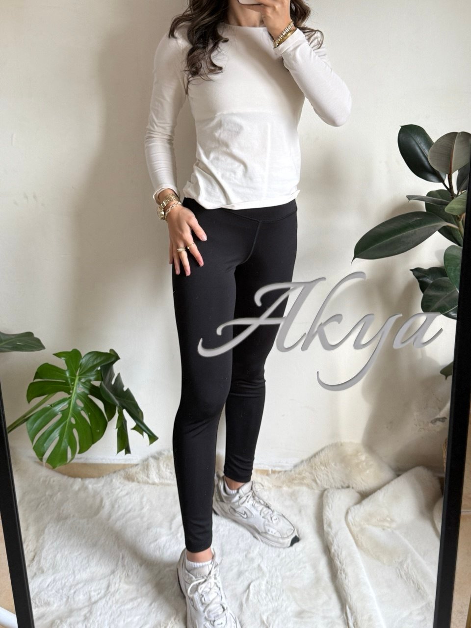 Siyah Marka Model Baskılı Tayt 