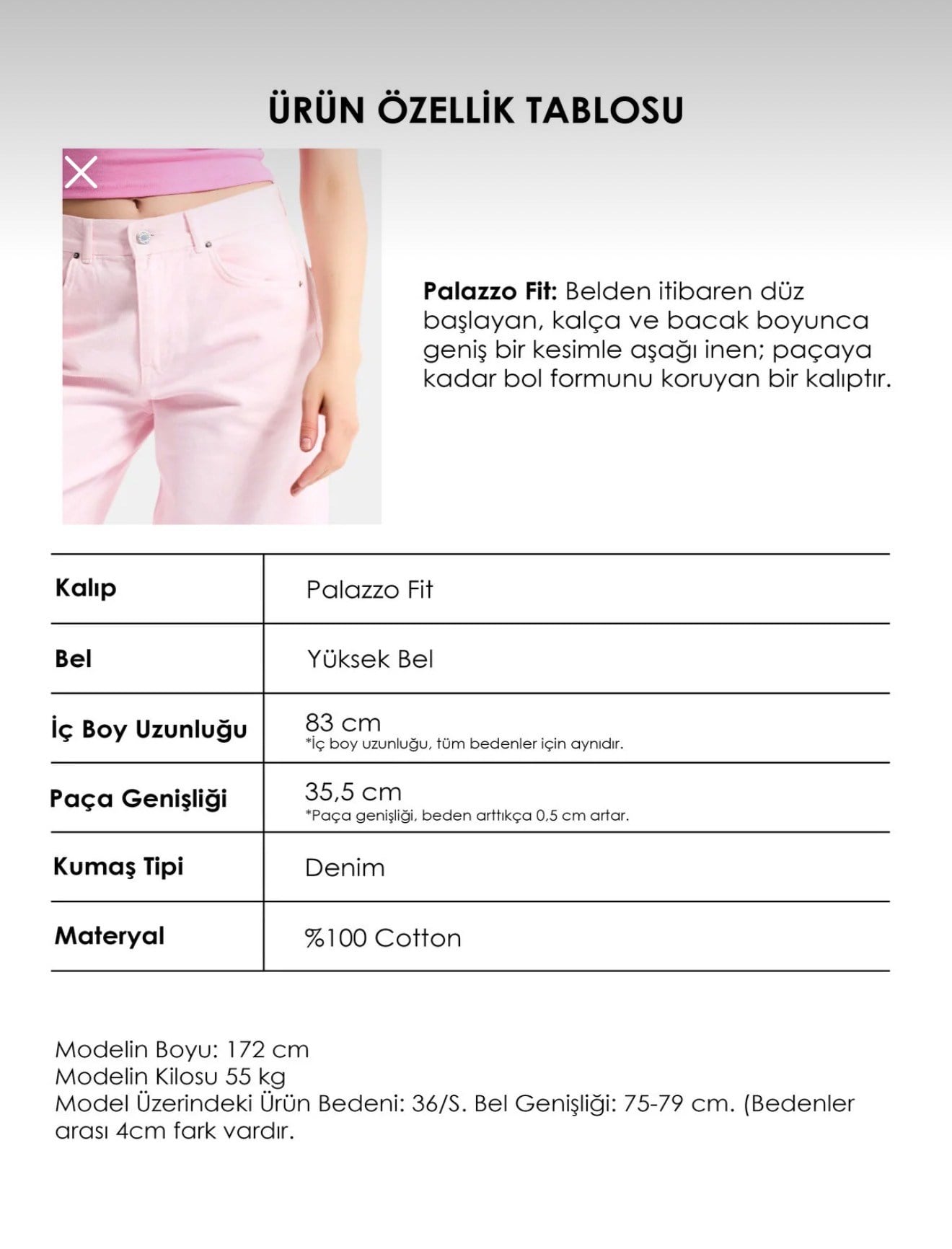 ITS BASIC PEMBE PALAZZO PANTOLON