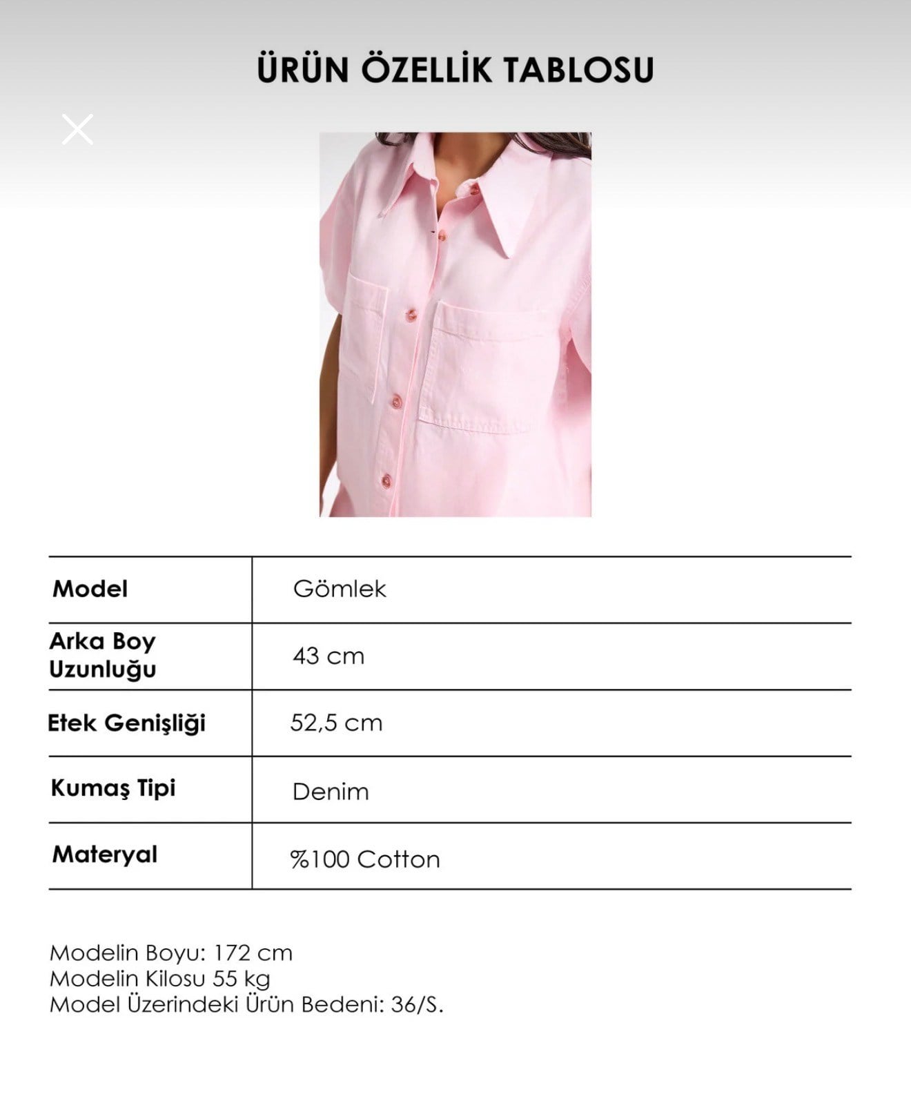 ITS BASIC PEMBE TENSEL GÖMLEK