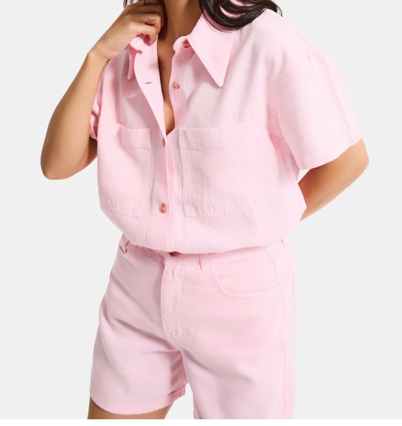 ITS BASIC PEMBE TENSEL GÖMLEK