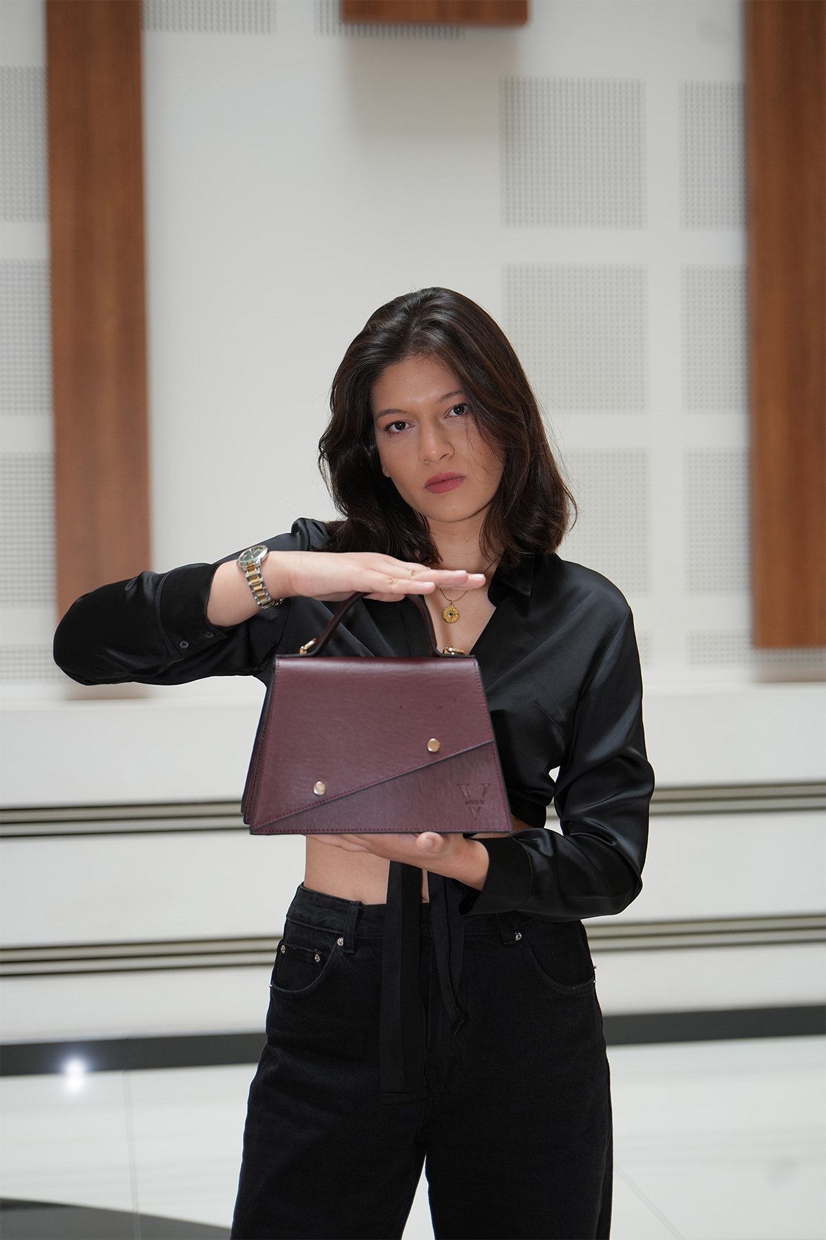 Chloe El ve Omuz Kadın Çantası Bordo