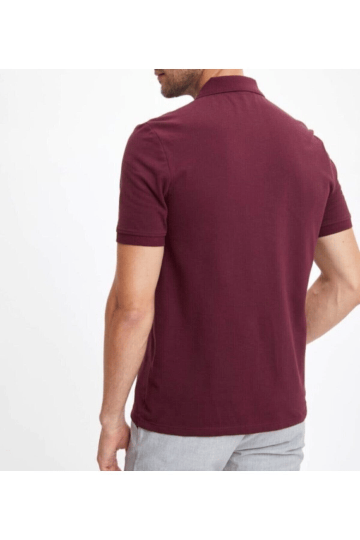 Erkek Bordo Basic Polo Yaka T-shirt