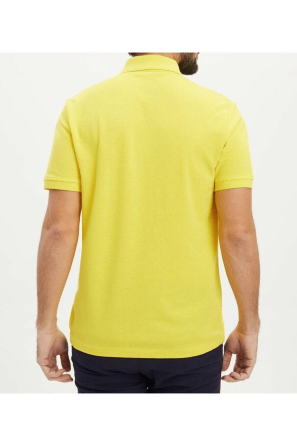 Erkek Sarı Polo Yaka Slimfit Basic Tshirt