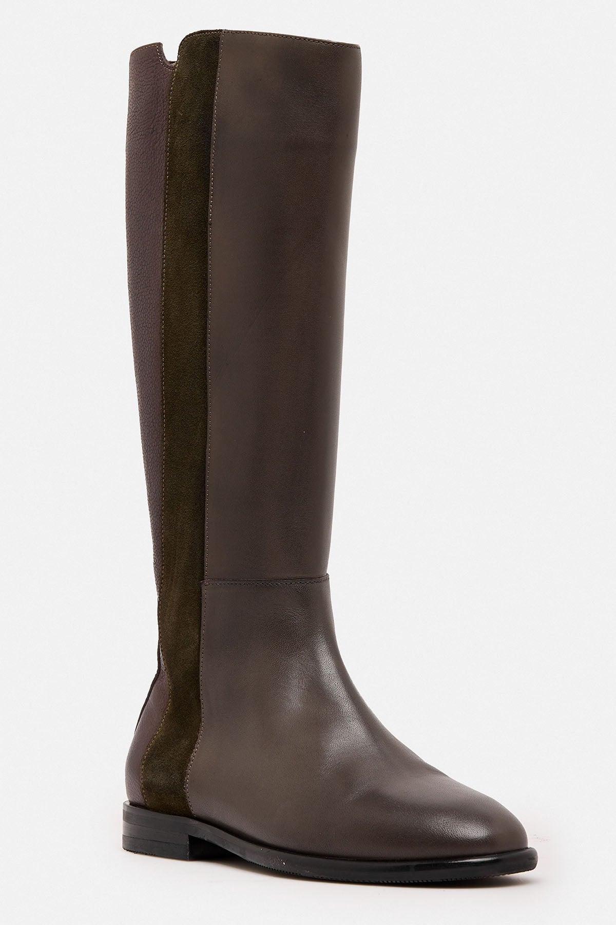 Rujo RAVEL Süet Şerit Detaylı Hakiki Deri Çizme SİYAH