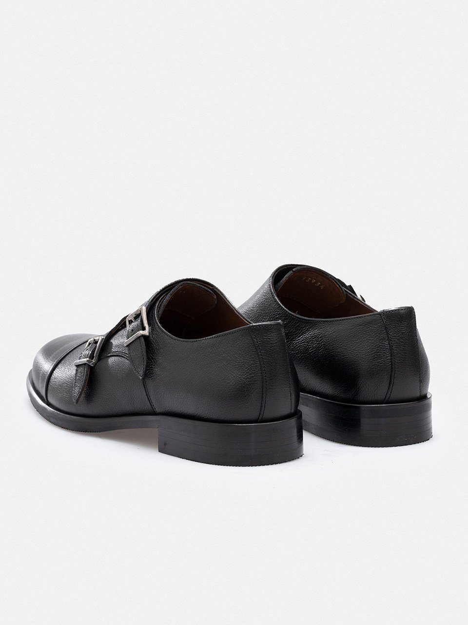 RUJO VAULT Hakiki Deri El İşçiliği Çift Tokalı Monk Strap Erkek Ayakkabı SİYAH