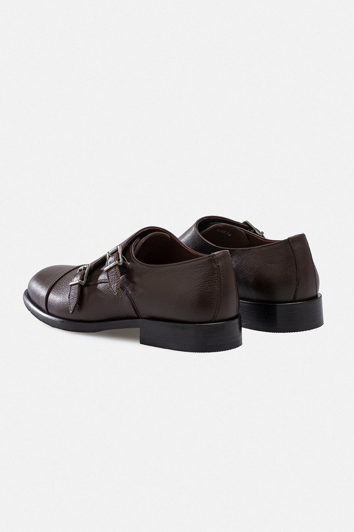 RUJO VAULT Hakiki Deri El İşçiliği Çift Tokalı Monk Strap Erkek Ayakkabı SİYAH