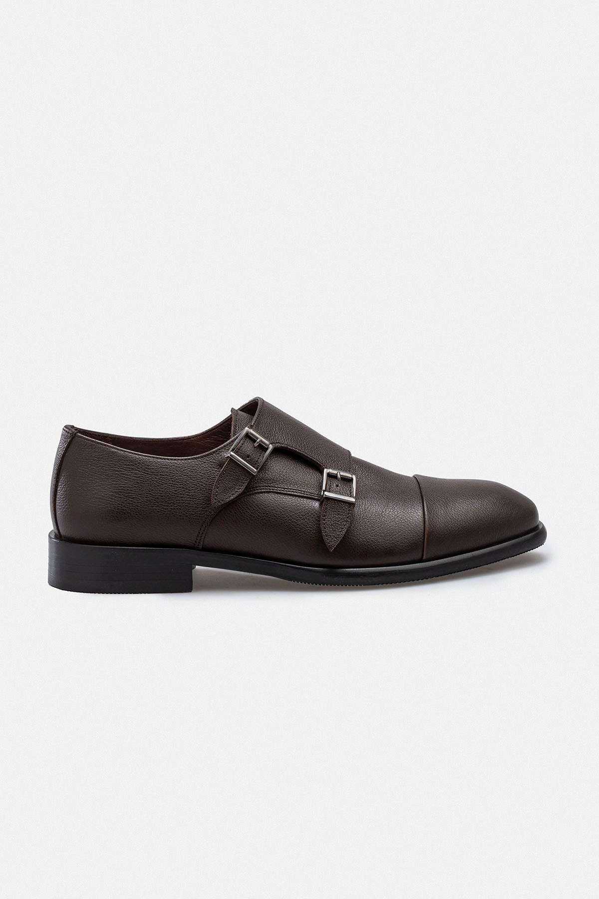 RUJO VAULT Hakiki Deri El İşçiliği Çift Tokalı Monk Strap Erkek Ayakkabı SİYAH
