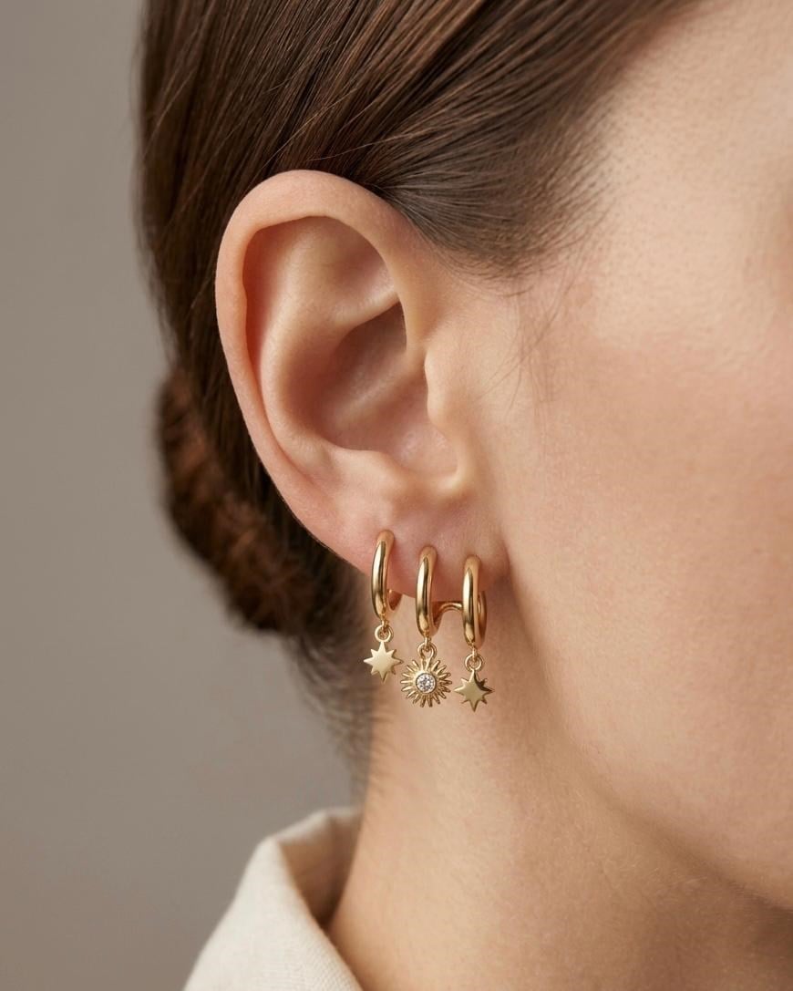 14K Xuping Çoklu Minimal Küpe