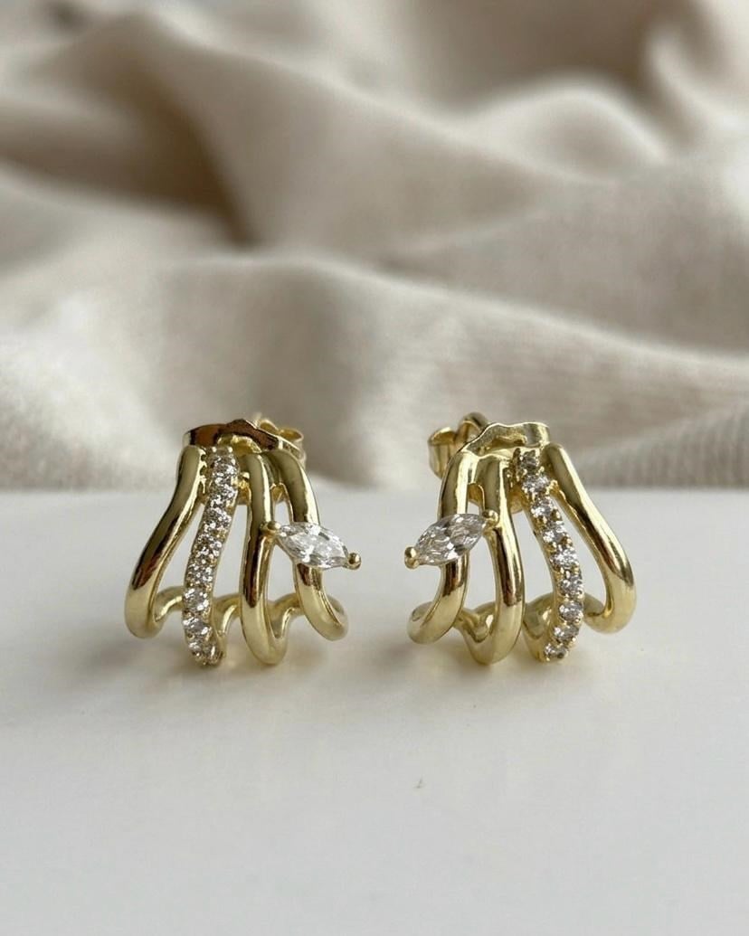 14K Xuping Çoklu Taşlı Model Küpe