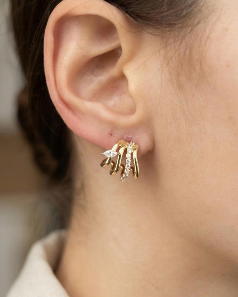 14K Xuping Çoklu Taşlı Model Küpe