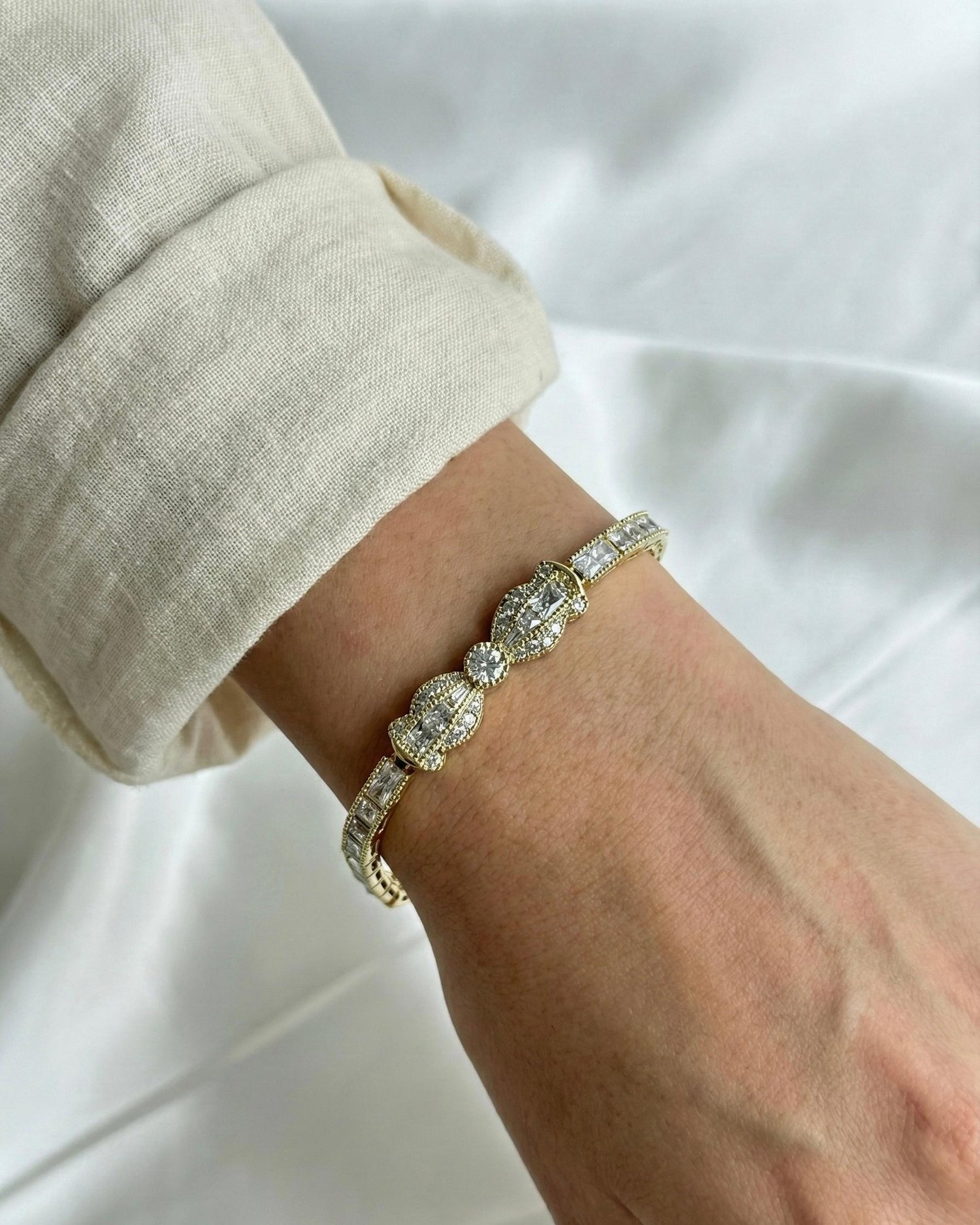 14K Xuping Full Zirkon Taşlı Fiyonk Model Bileklik