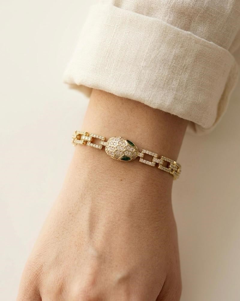 14K Xuping Full Zirkon Yılan Model Bileklik