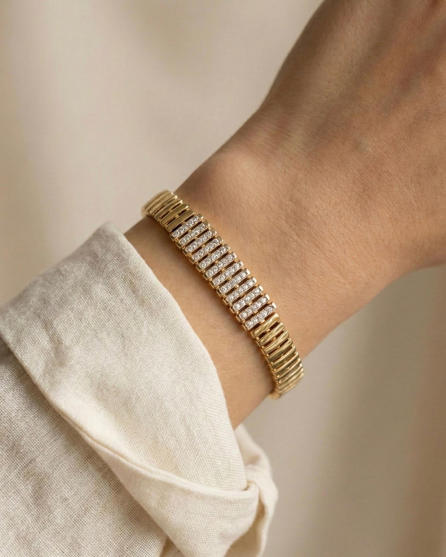 14K Xuping Kaburga Model Taşlı Bileklik