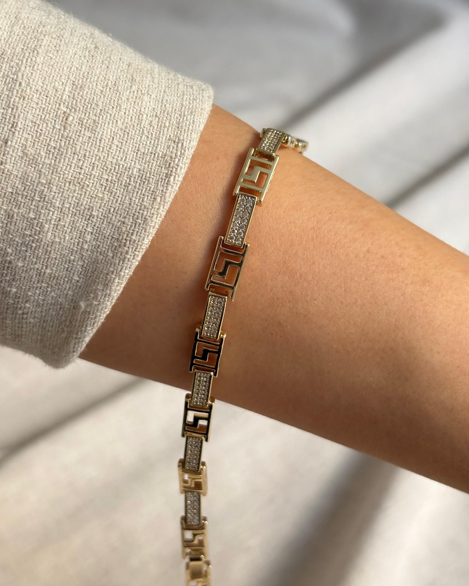 14K Xuping Labirent Model Taşlı Bileklik