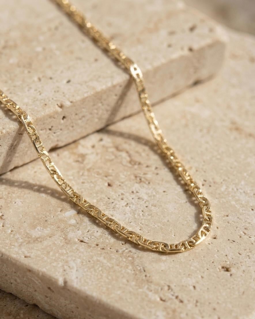 14K Xuping Minimal Yassı Zincir Kolye