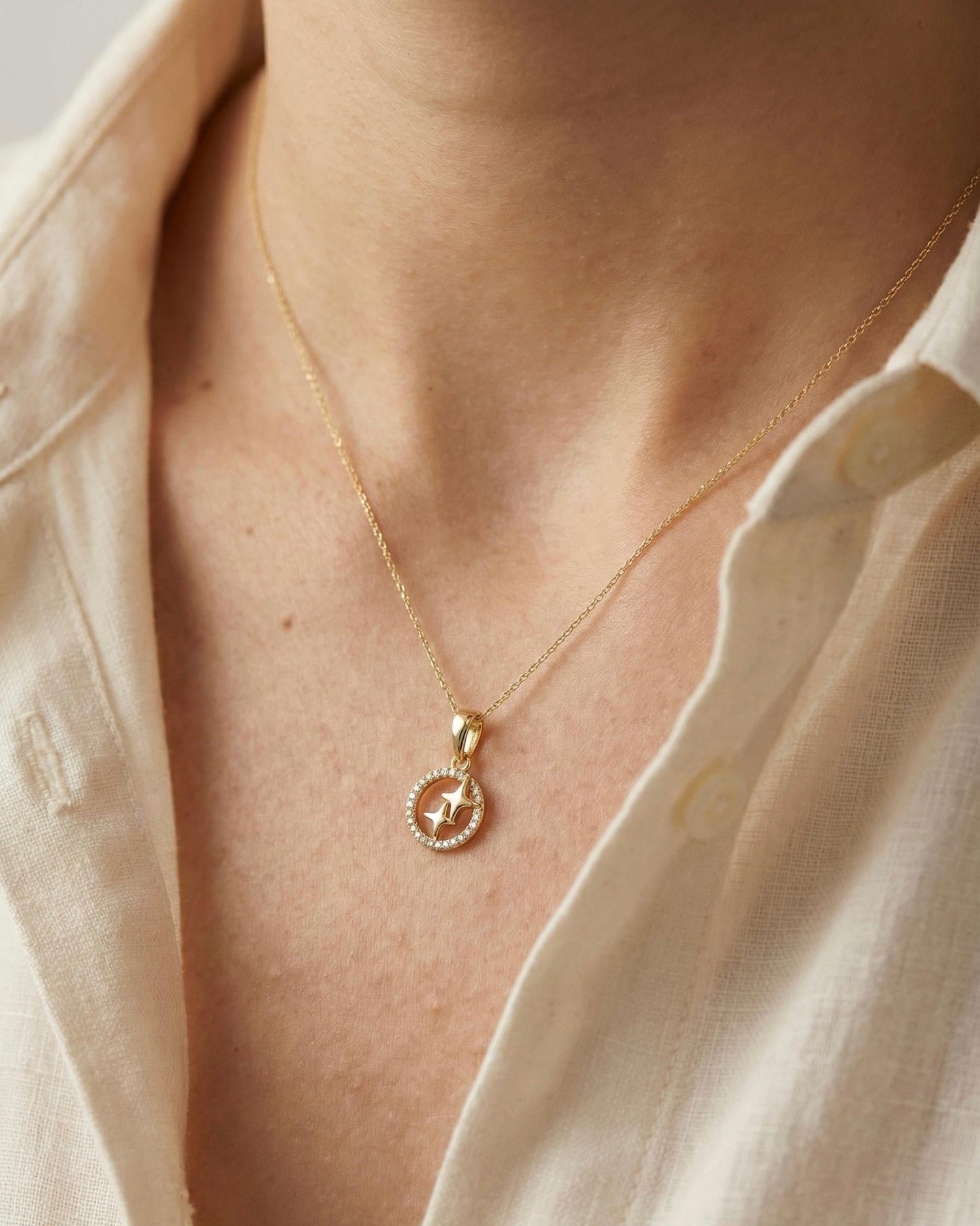 14K Xuping Pırıltı Kolye