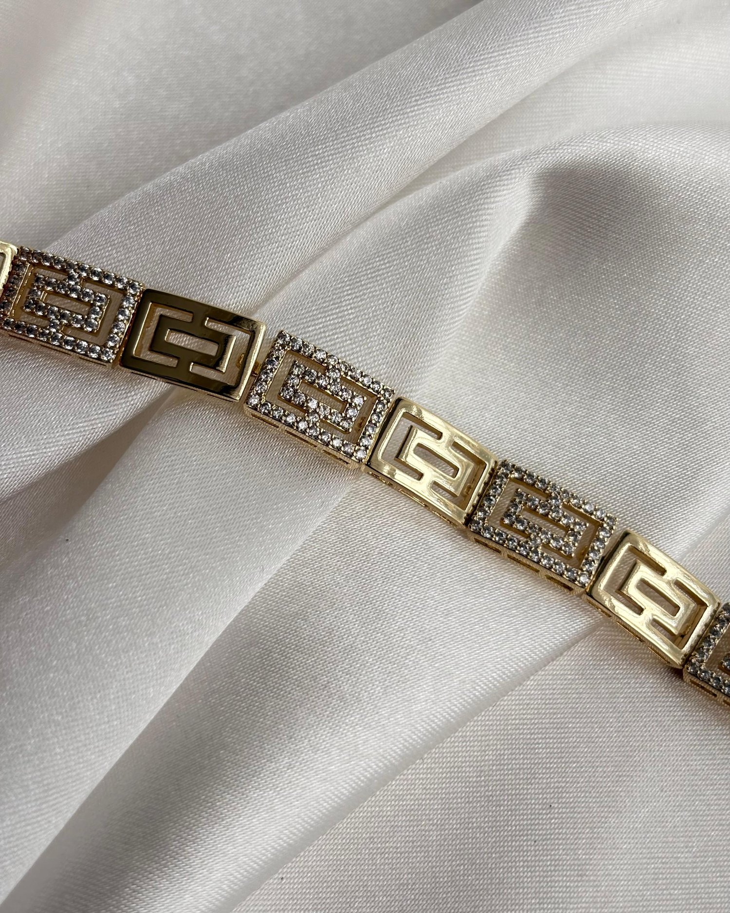 14K Xuping Taşlı Grek Desen Bileklik