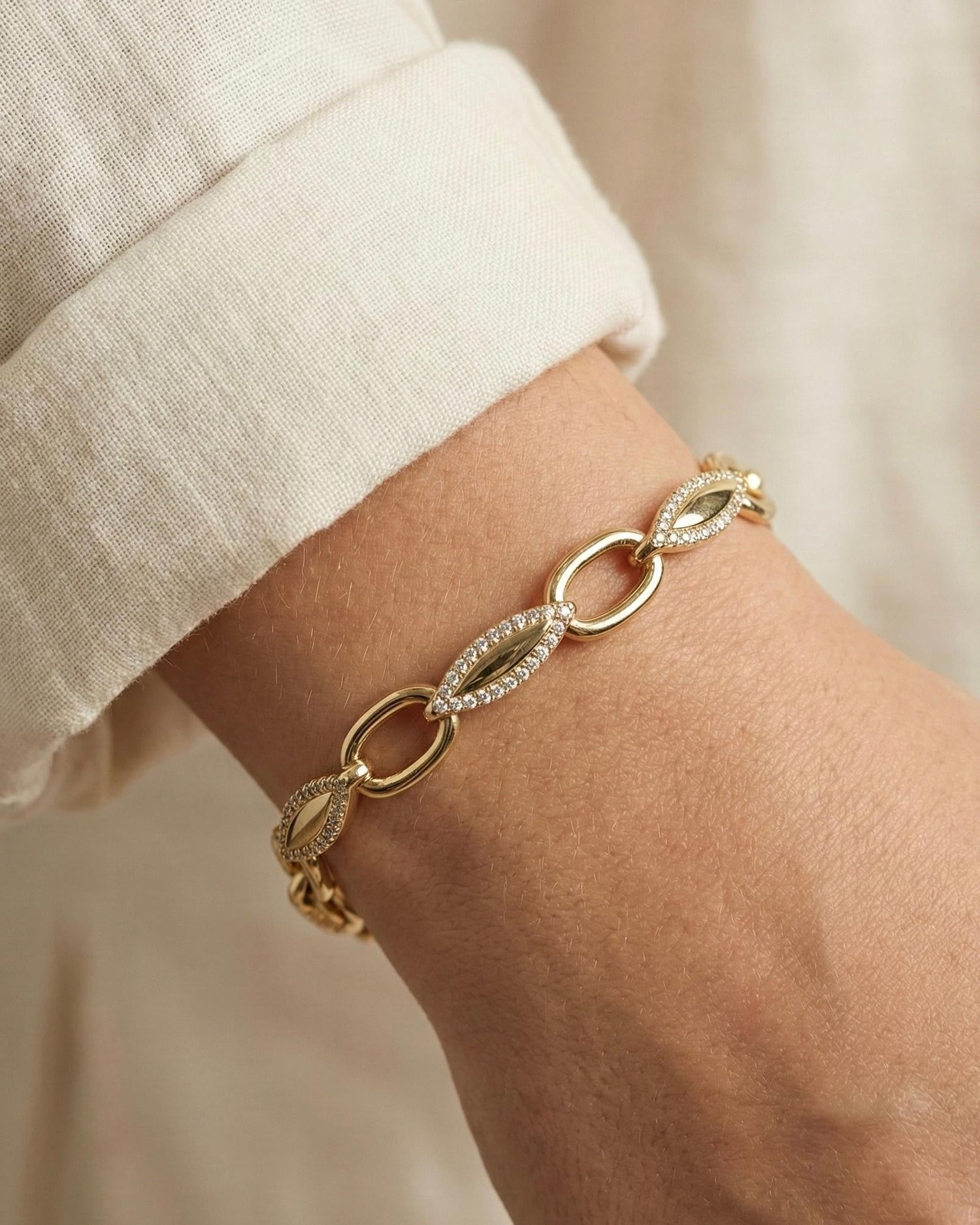 14K Xuping Taşlı Halka Model Bileklik