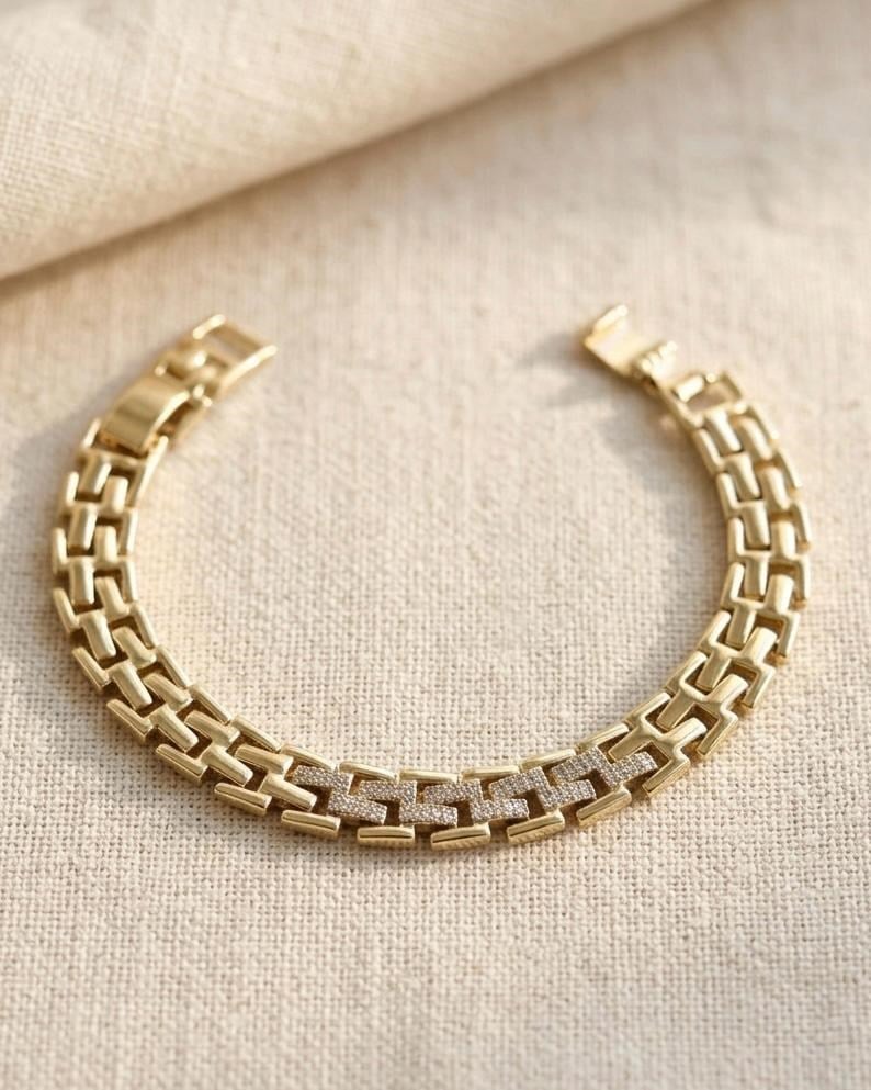 14K Xuping Taşlı Labirent Bileklik