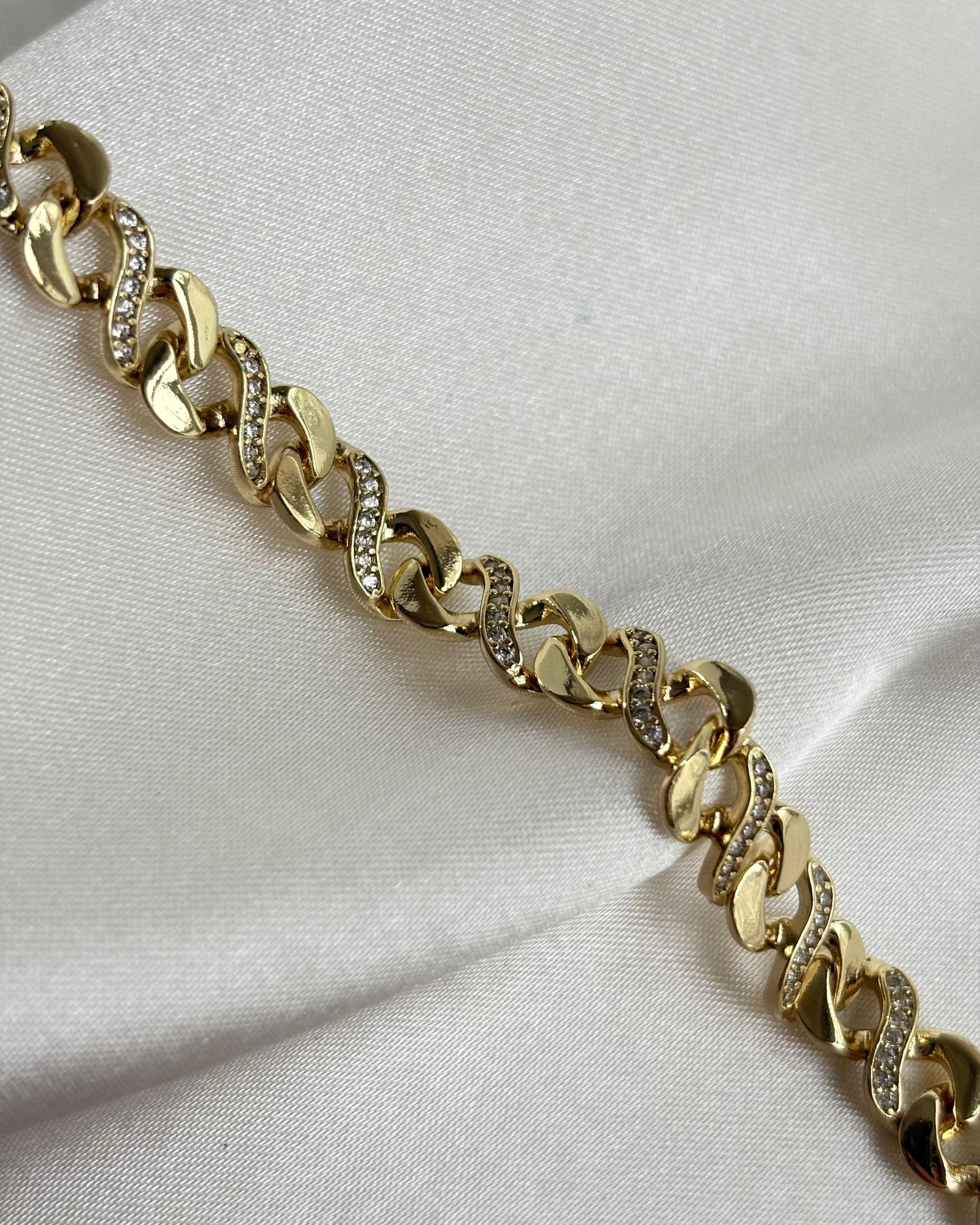 14K Xuping Taşlı Örgü Model Bileklik