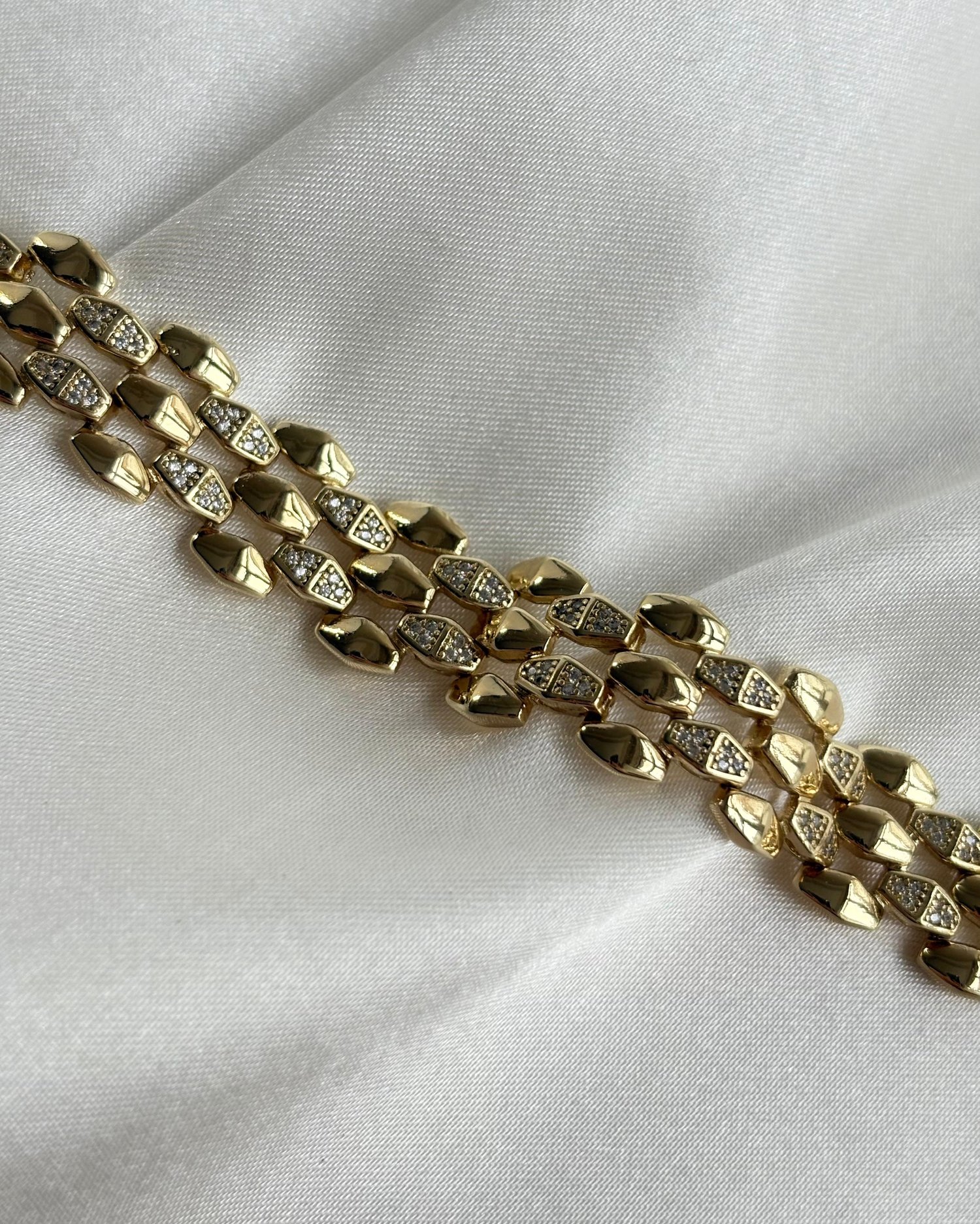 14K Xuping Taşlı Petek Model Bileklik