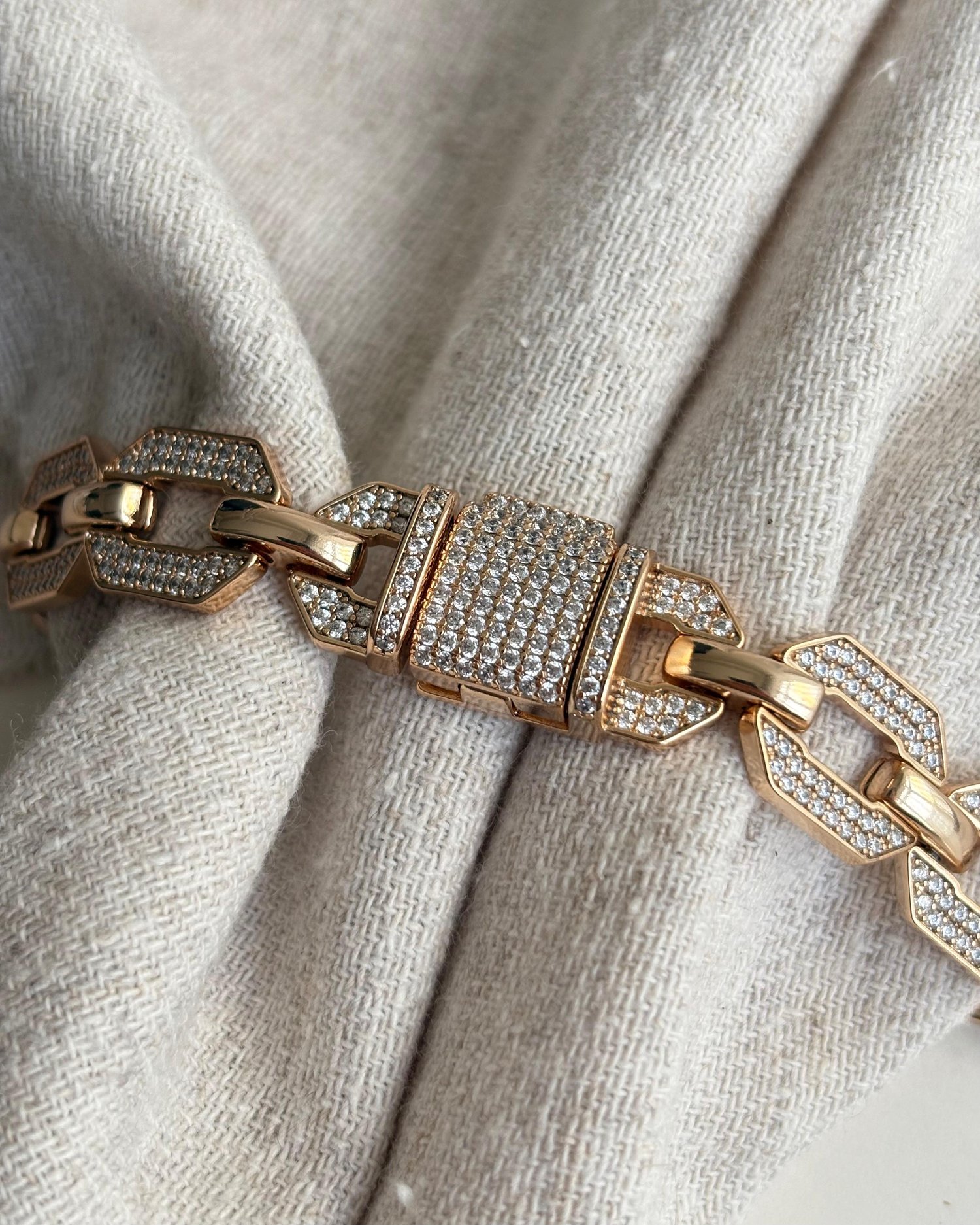 14K Xuping Taşlı Rose Gold Gurmet Bileklik