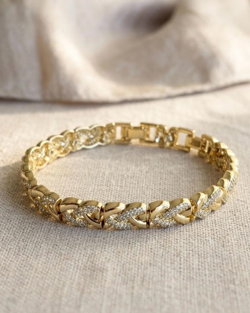 14K Xuping Taşlı Sarmal Model Bileklik