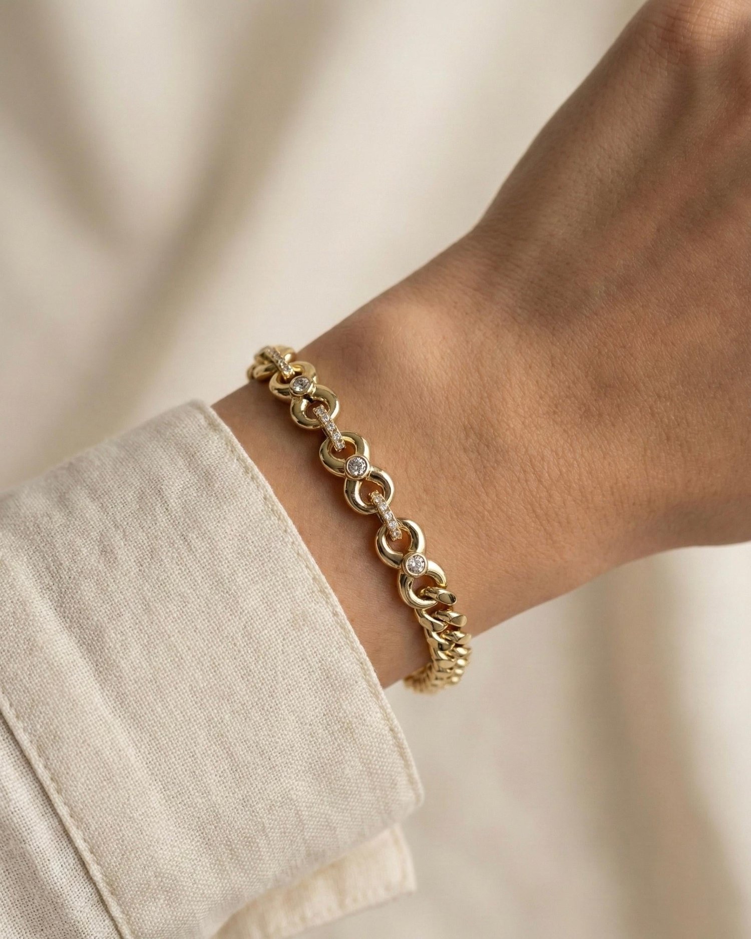 14K Xuping Taşlı Sonsuzluk Model Bileklik