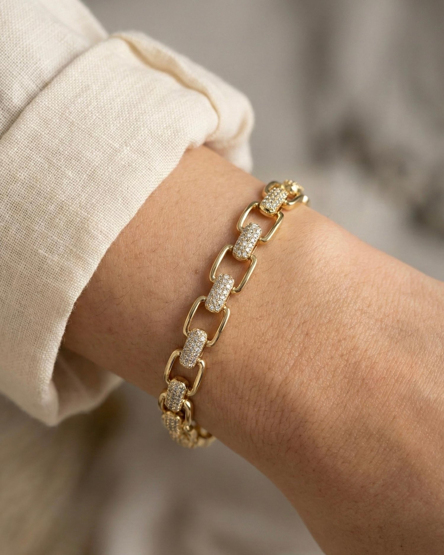 14K Xuping Taşlı Toka Model Bileklik