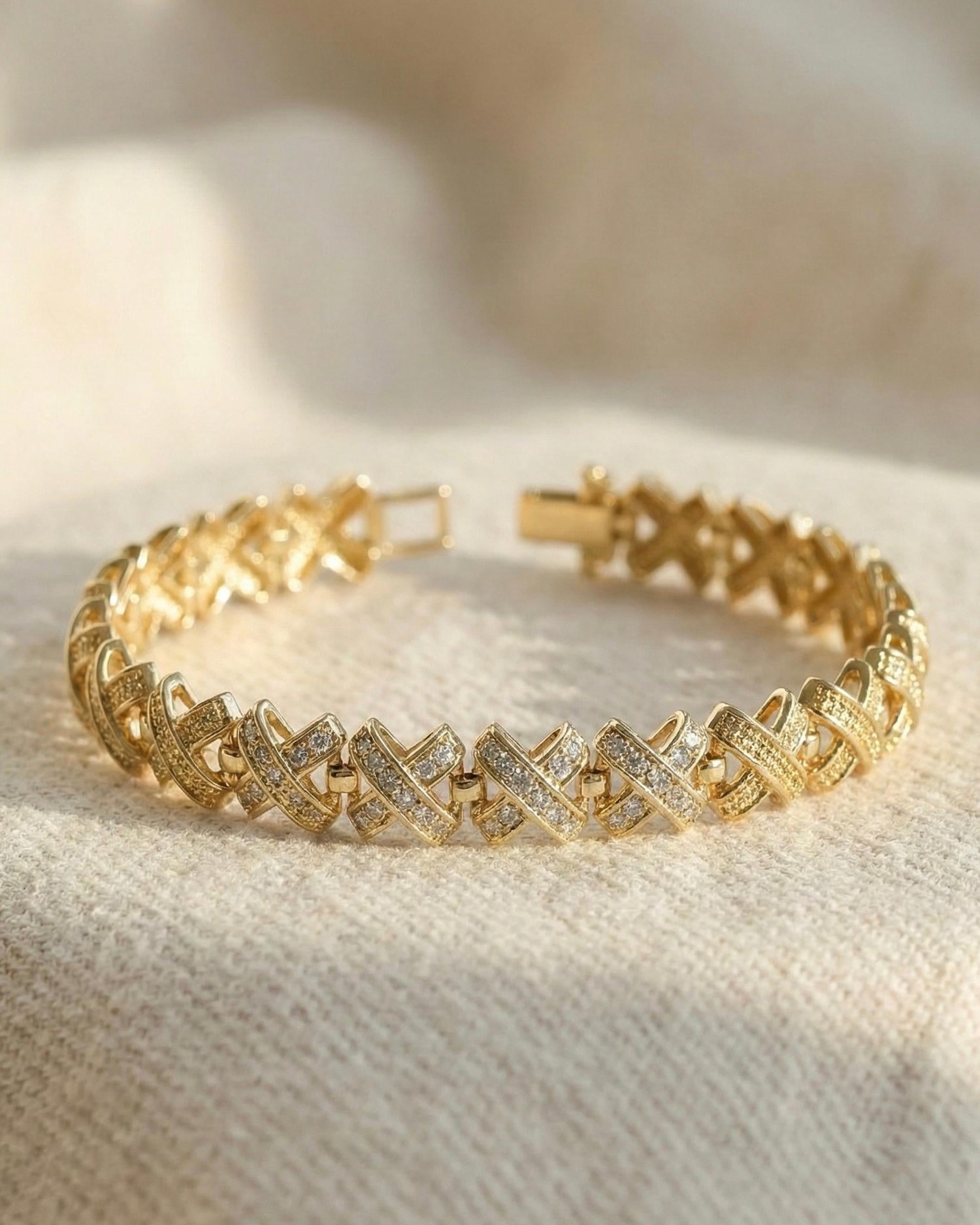 14K Xuping Yarı Taşlı X Model Bileklik