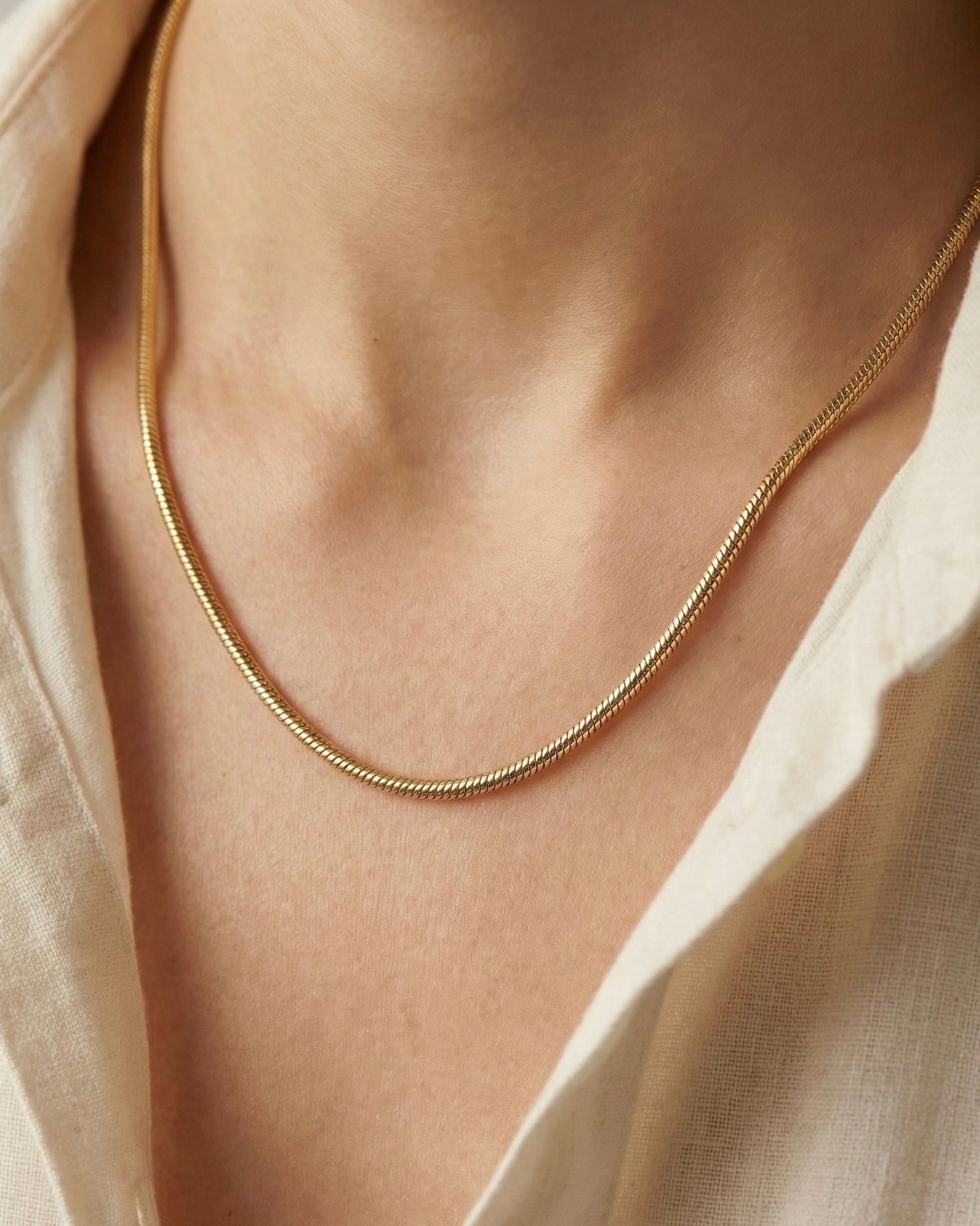 14K Xuping Yılan Sırtı Kolye