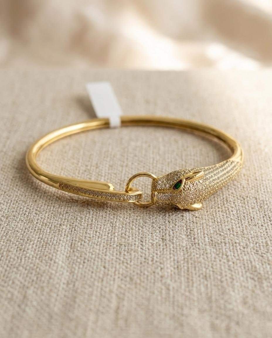 14K Xuping Zirkon Panter Kelepçe
